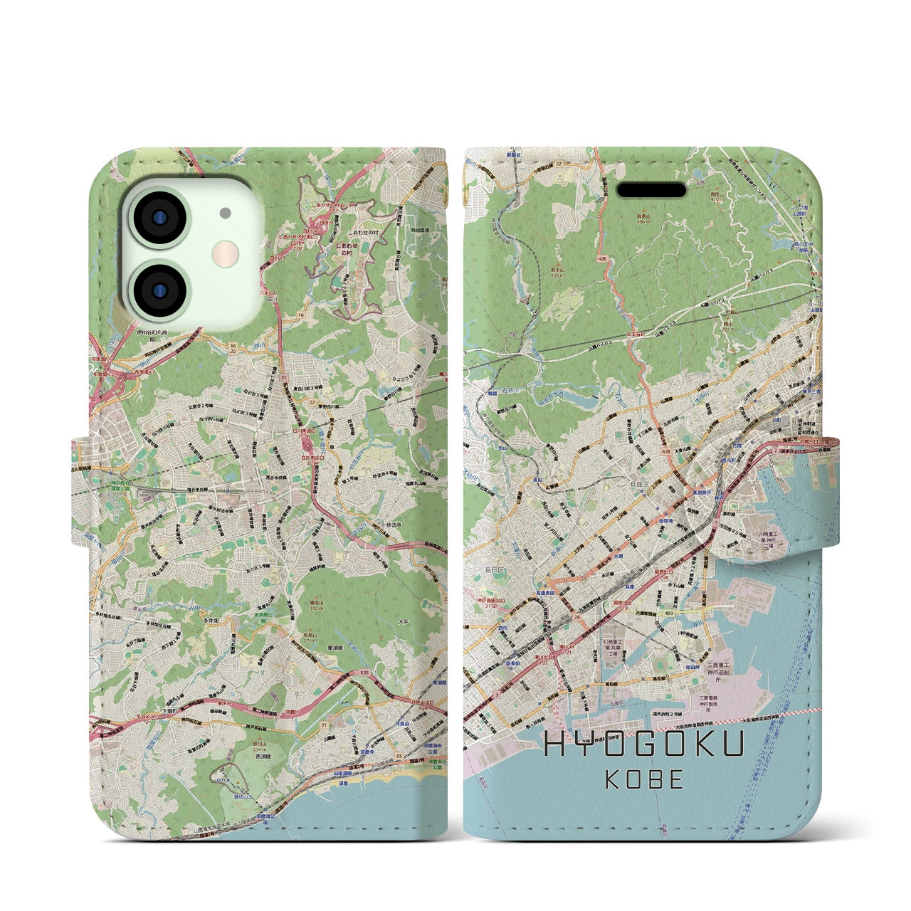 【兵庫区(神戸市)】地図柄iPhoneケース(手帳タイプ)