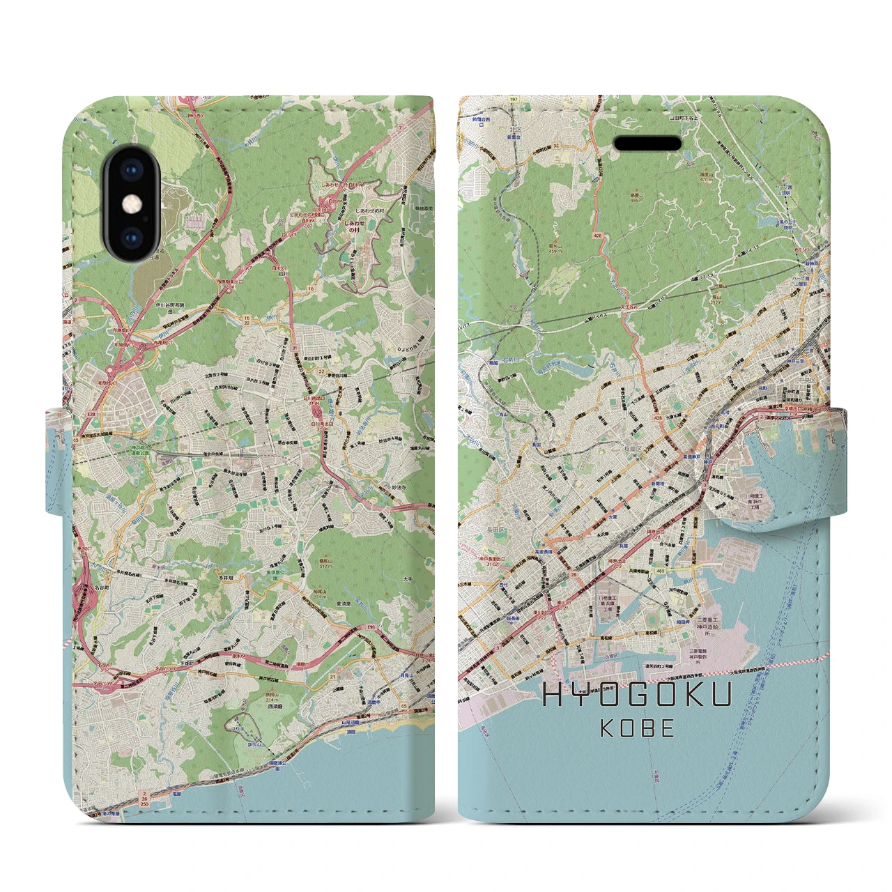 【兵庫区(神戸市)】地図柄iPhoneケース(手帳タイプ)