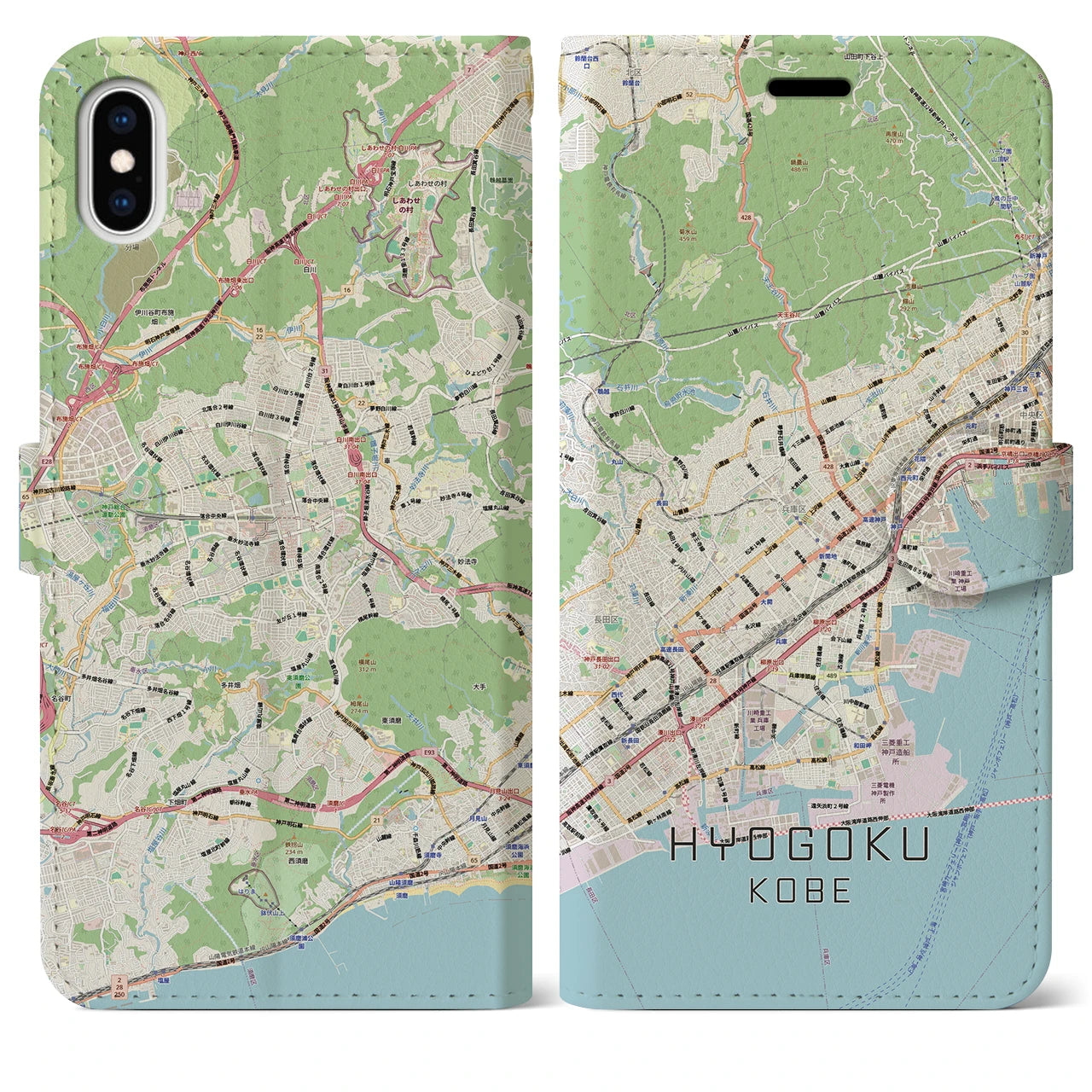 【兵庫区(神戸市)】地図柄iPhoneケース(手帳タイプ)