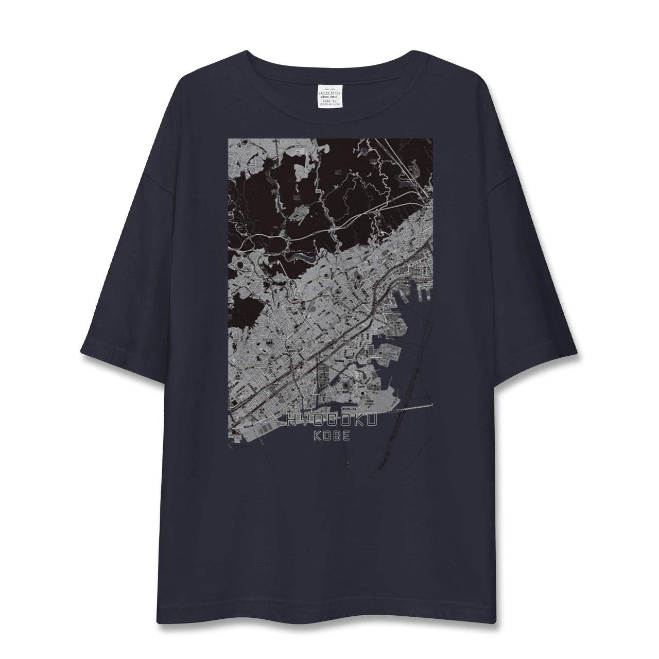 【兵庫区(神戸市)(兵庫県)】地図柄ビッグシルエットTシャツ