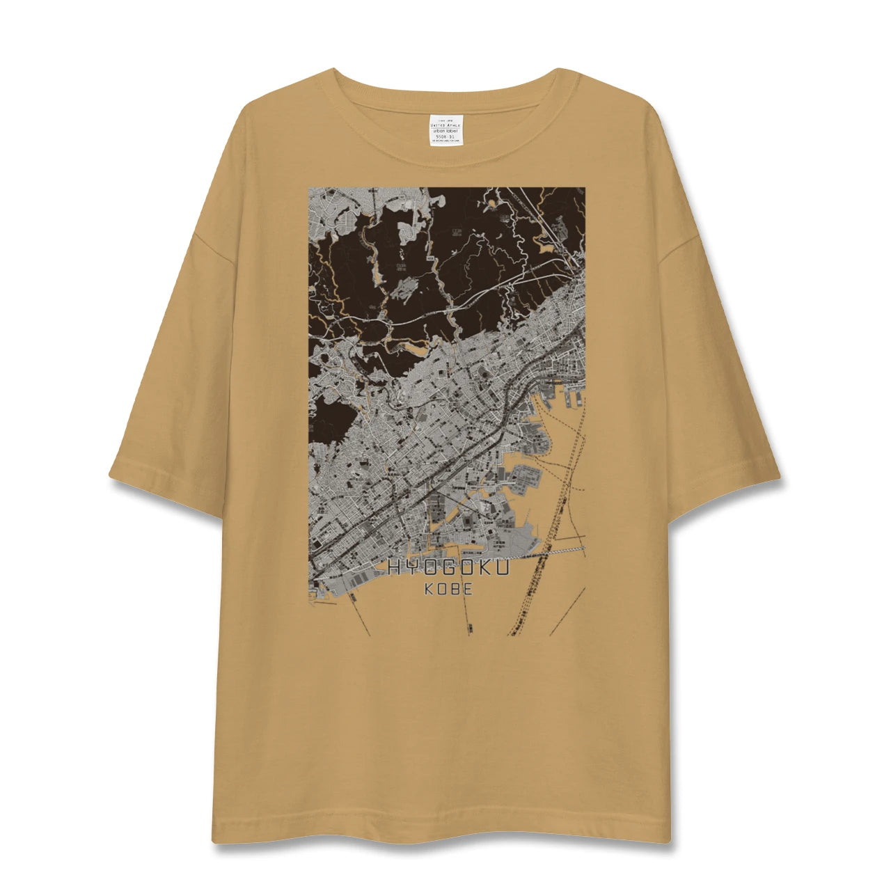 【兵庫区(神戸市)(兵庫県)】地図柄ビッグシルエットTシャツ