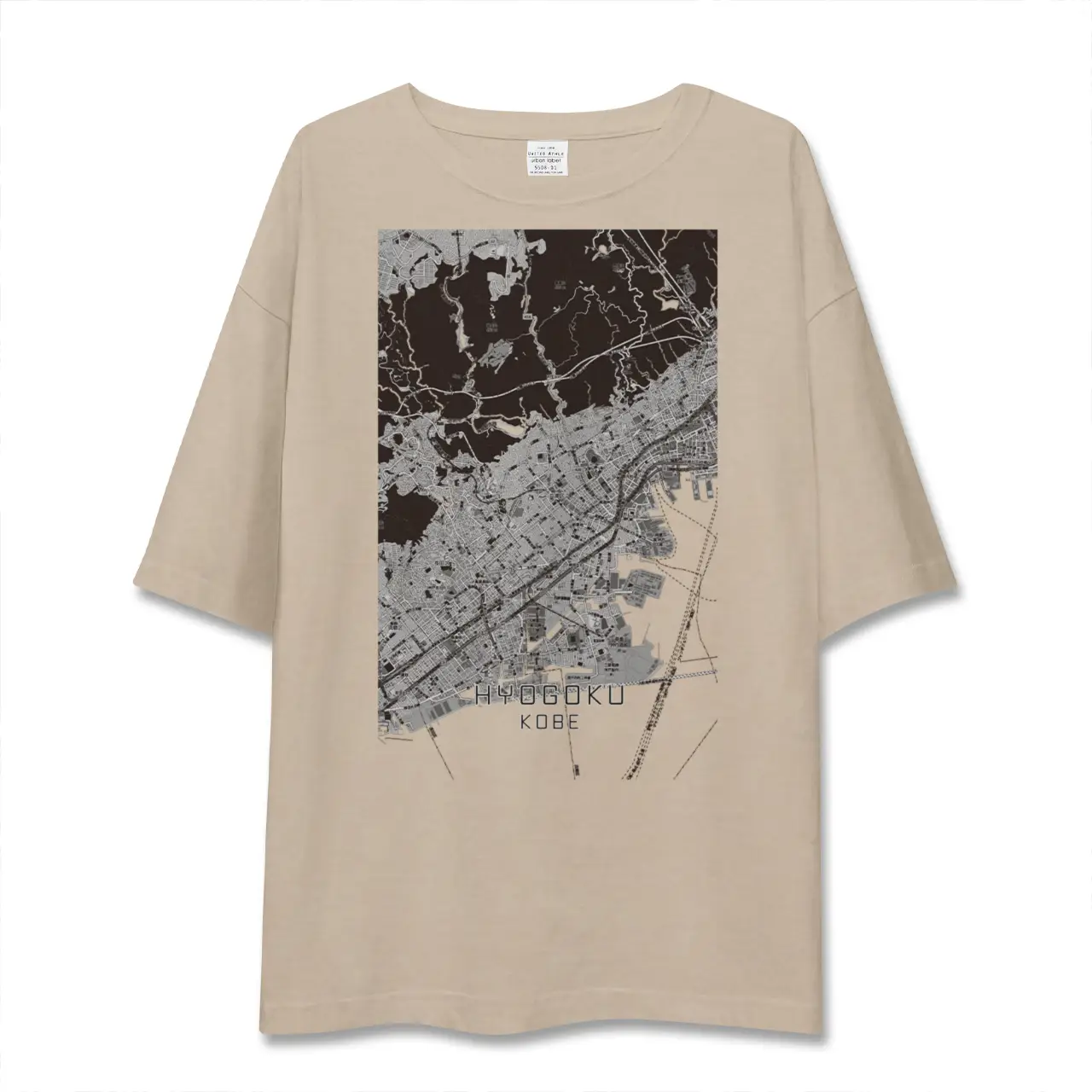 【兵庫区(神戸市)(兵庫県)】地図柄ビッグシルエットTシャツ