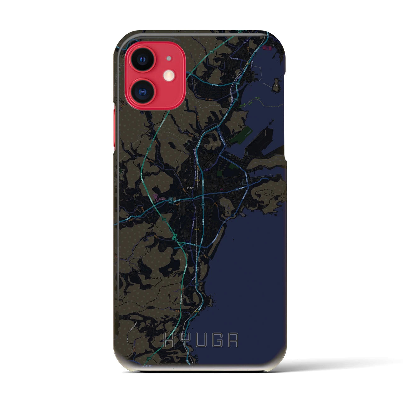 【日向(宮崎県)】地図柄iPhoneケース(バックカバータイプ)