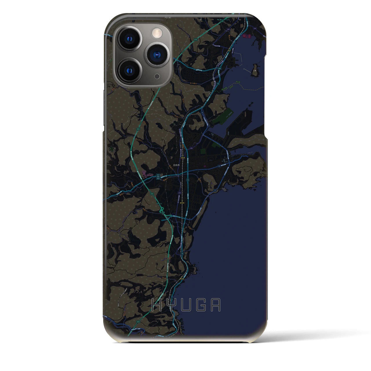 【日向(宮崎県)】地図柄iPhoneケース(バックカバータイプ)
