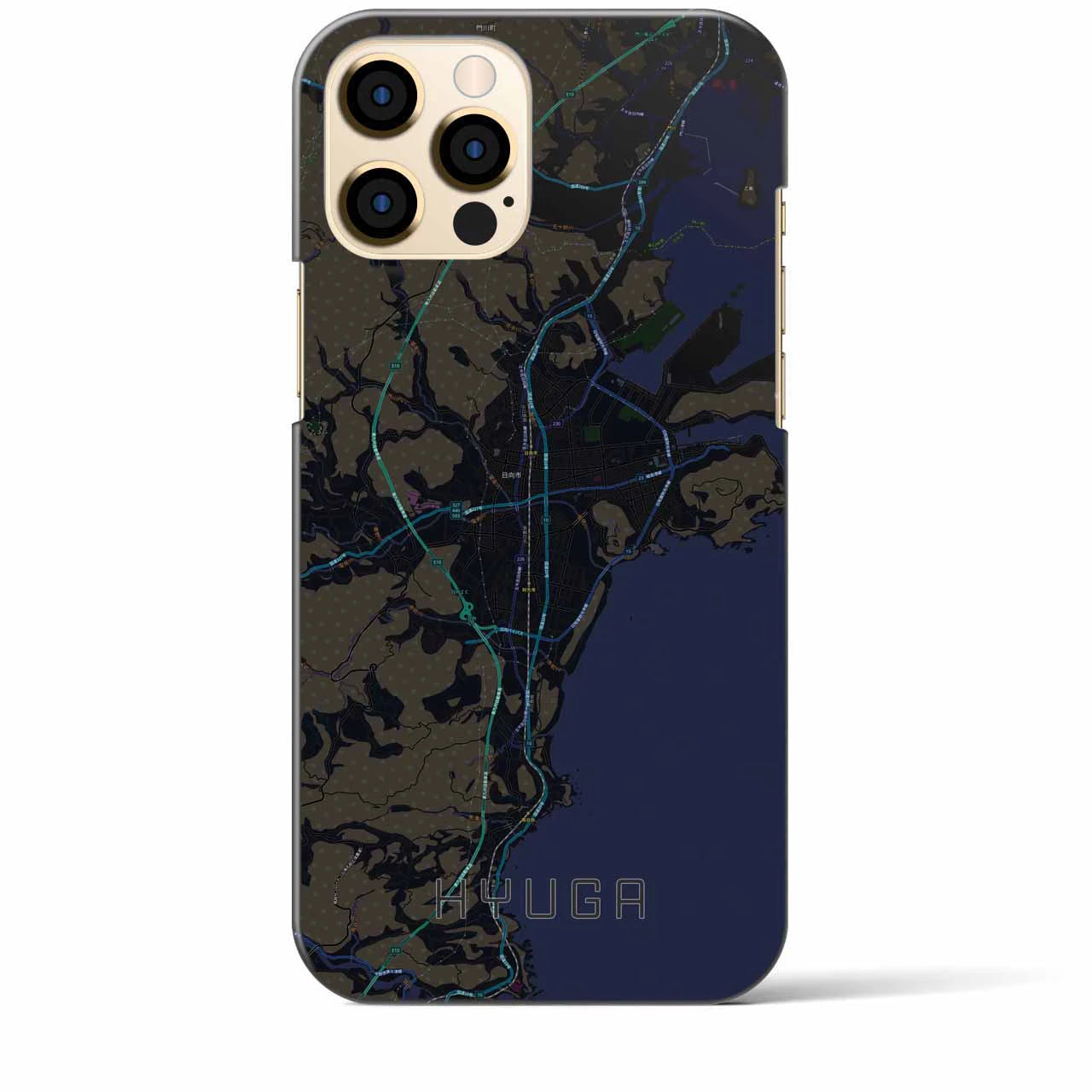【日向(宮崎県)】地図柄iPhoneケース(バックカバータイプ)