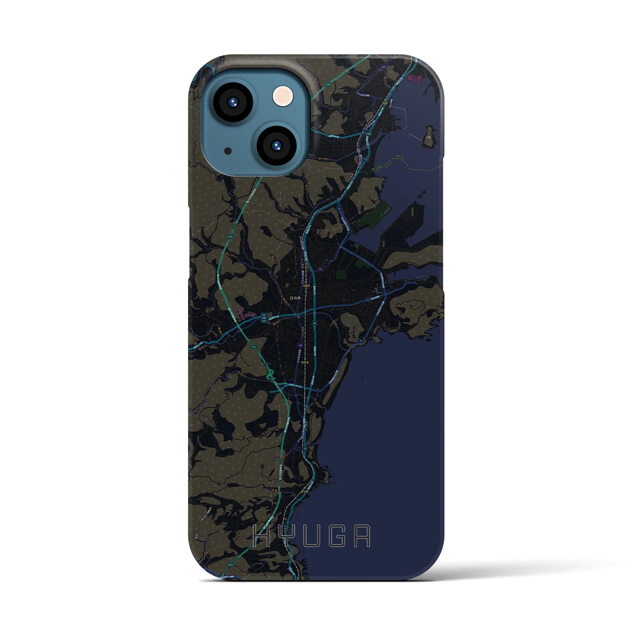 【日向(宮崎県)】地図柄iPhoneケース(バックカバータイプ)