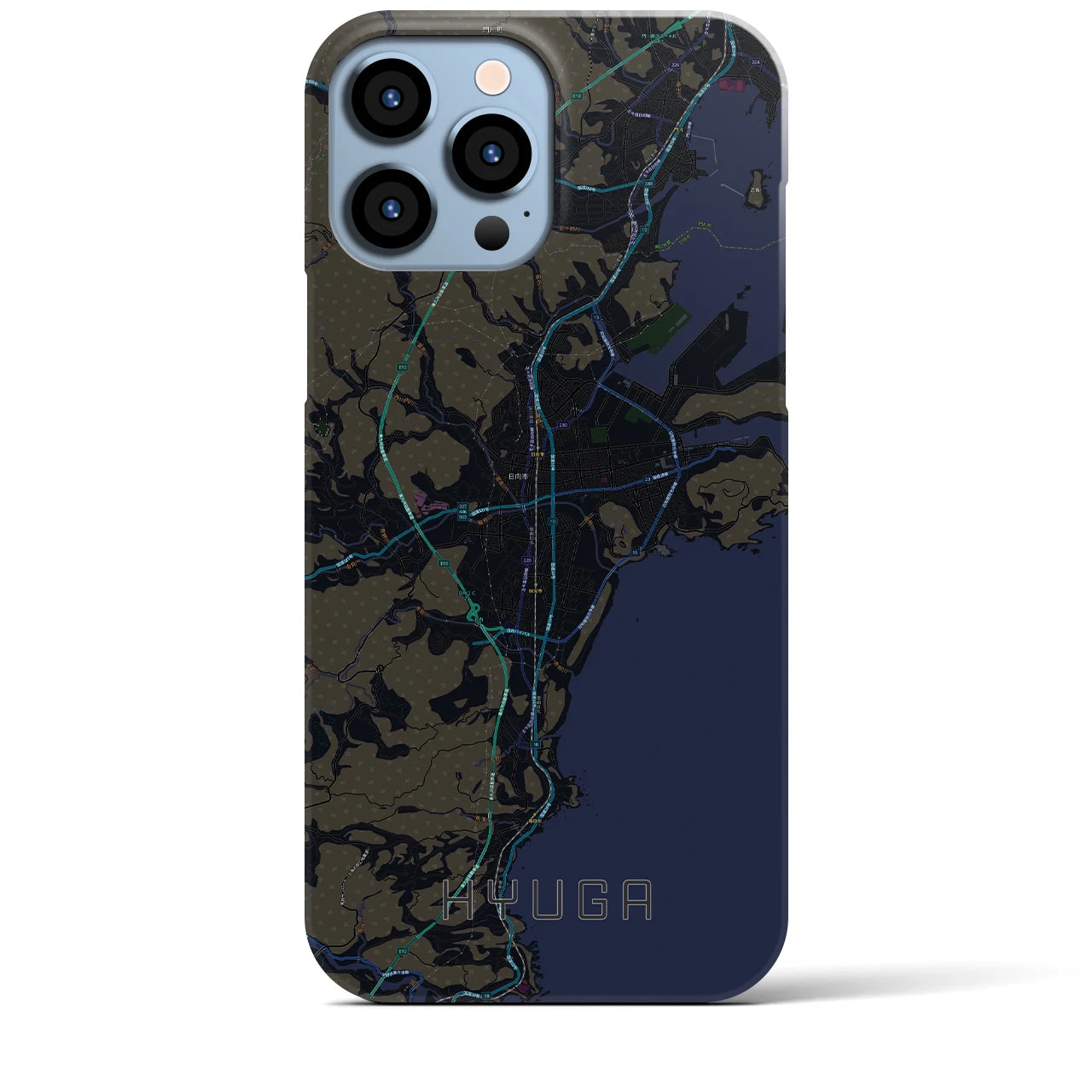 【日向(宮崎県)】地図柄iPhoneケース(バックカバータイプ)
