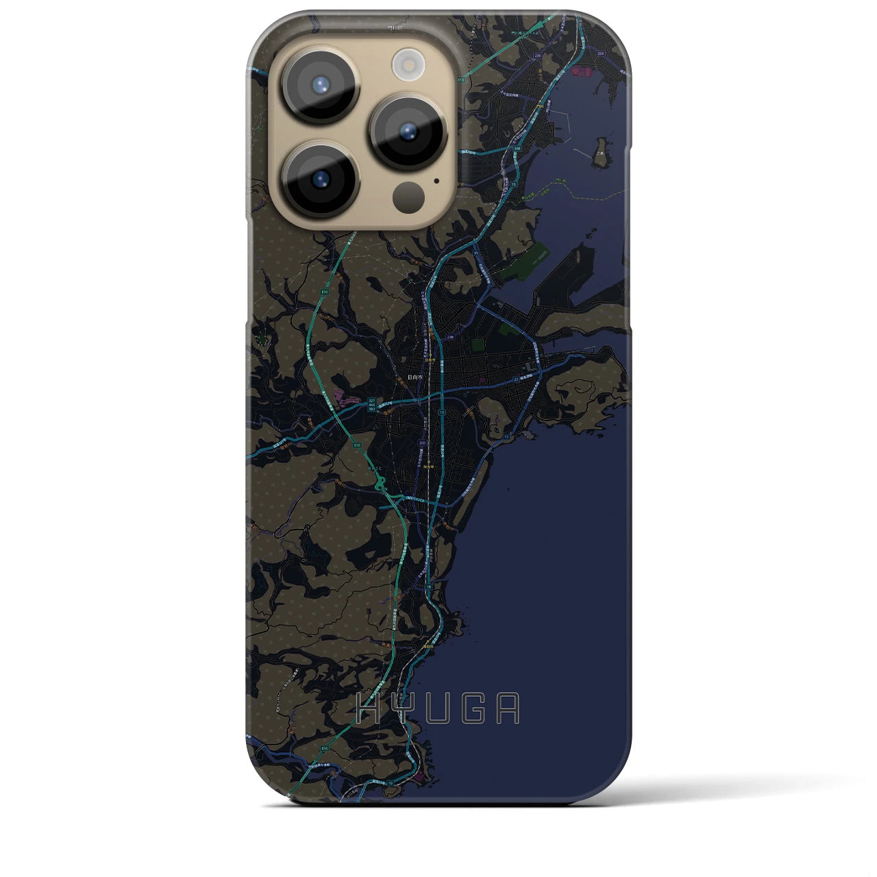 【日向(宮崎県)】地図柄iPhoneケース(バックカバータイプ)