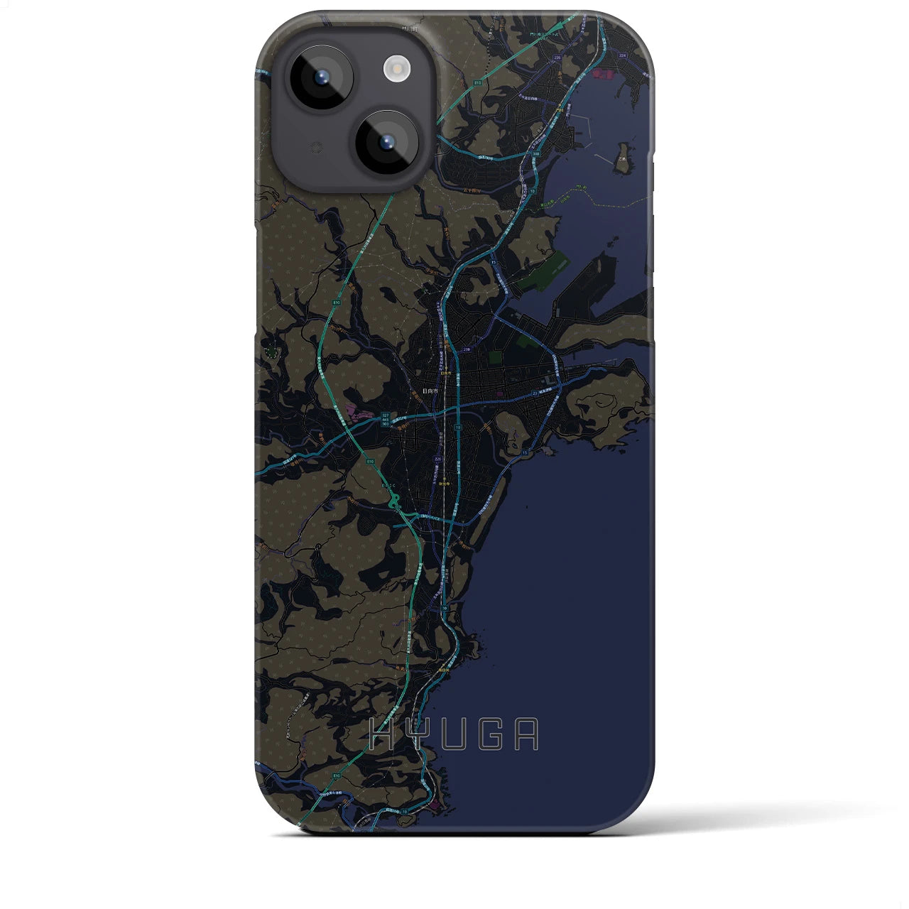 【日向(宮崎県)】地図柄iPhoneケース(バックカバータイプ)