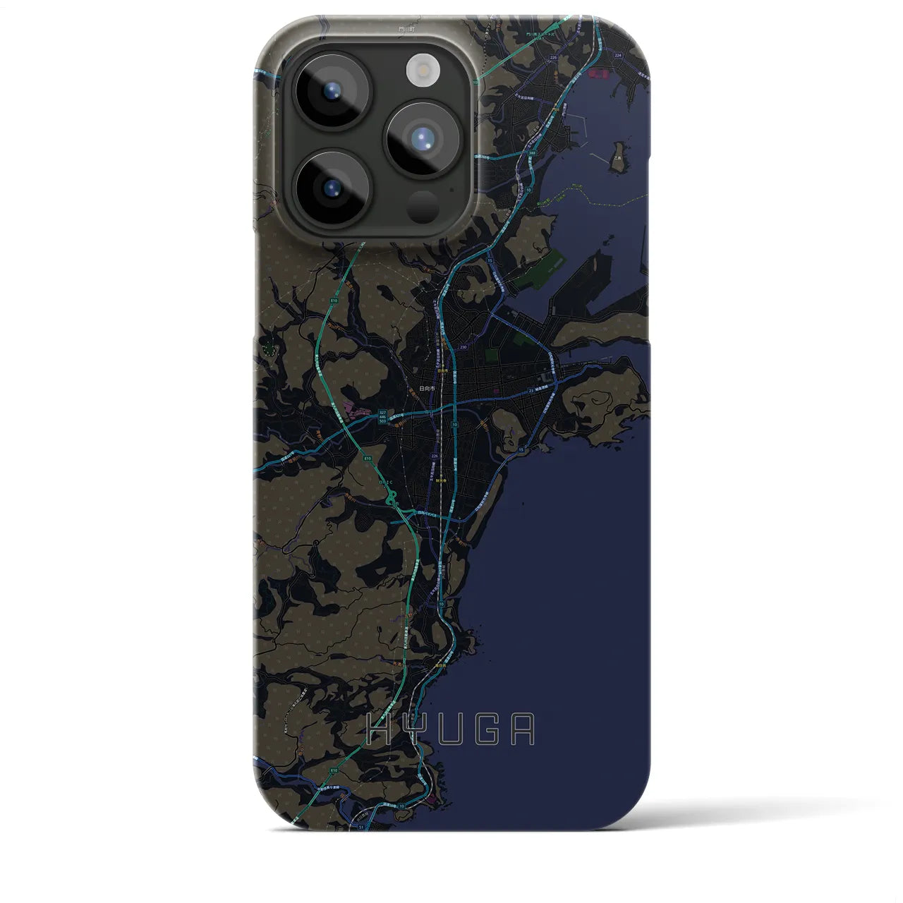 【日向(宮崎県)】地図柄iPhoneケース(バックカバータイプ)