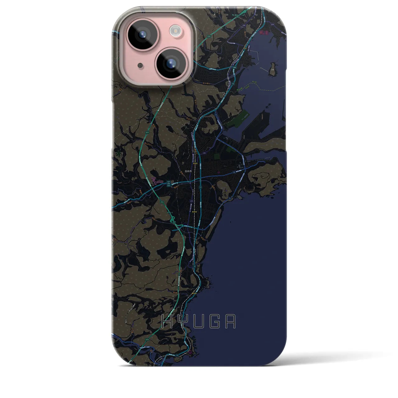 【日向(宮崎県)】地図柄iPhoneケース(バックカバータイプ)