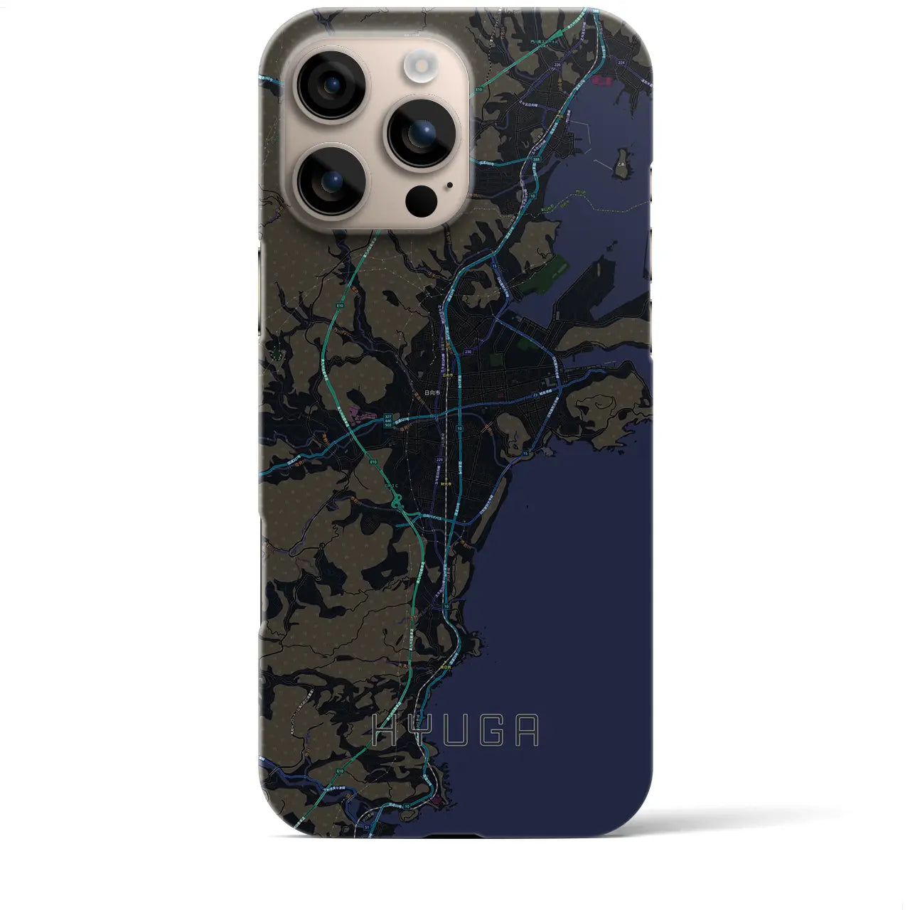 【日向(宮崎県)】地図柄iPhoneケース(バックカバータイプ)