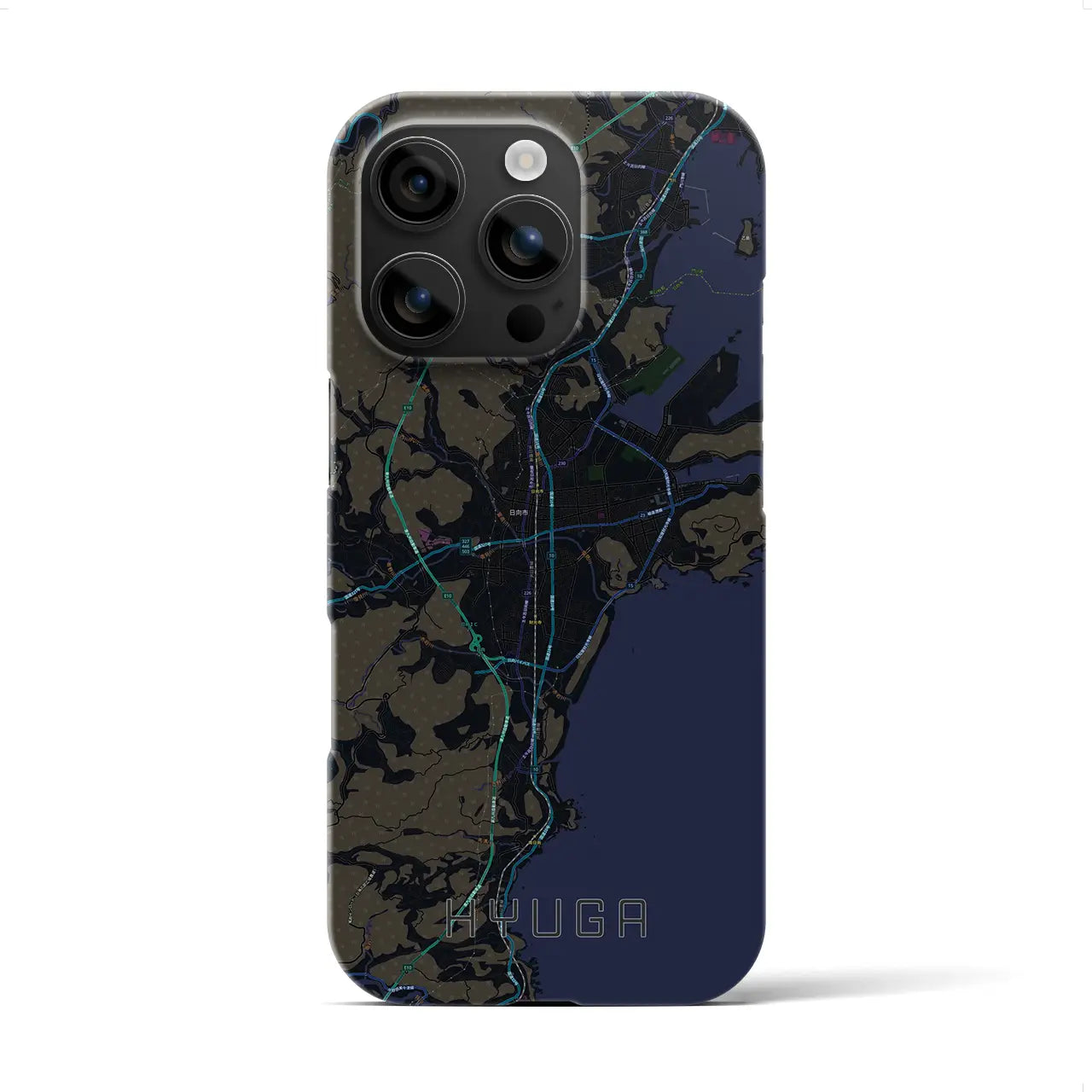 【日向(宮崎県)】地図柄iPhoneケース(バックカバータイプ)