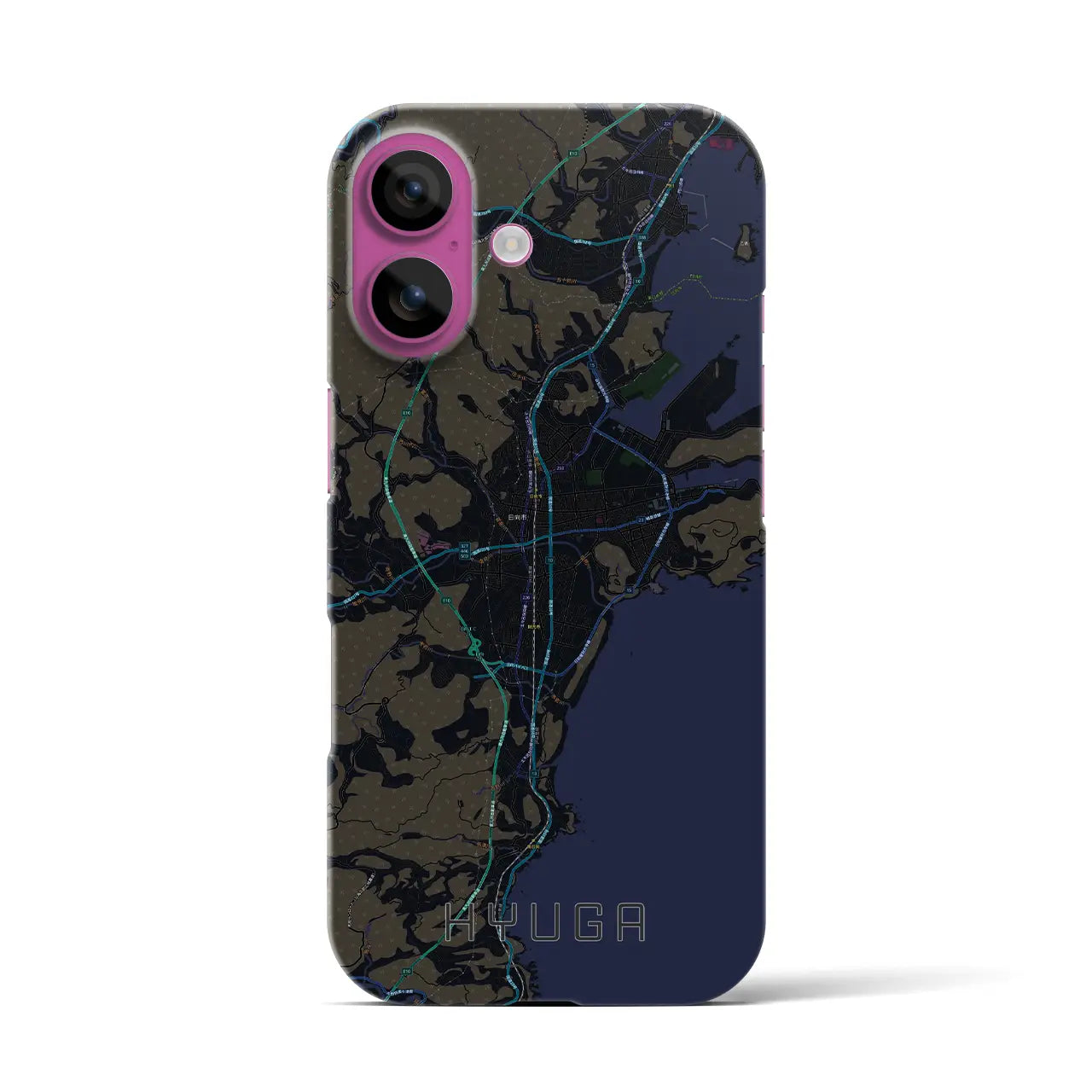 【日向(宮崎県)】地図柄iPhoneケース(バックカバータイプ)