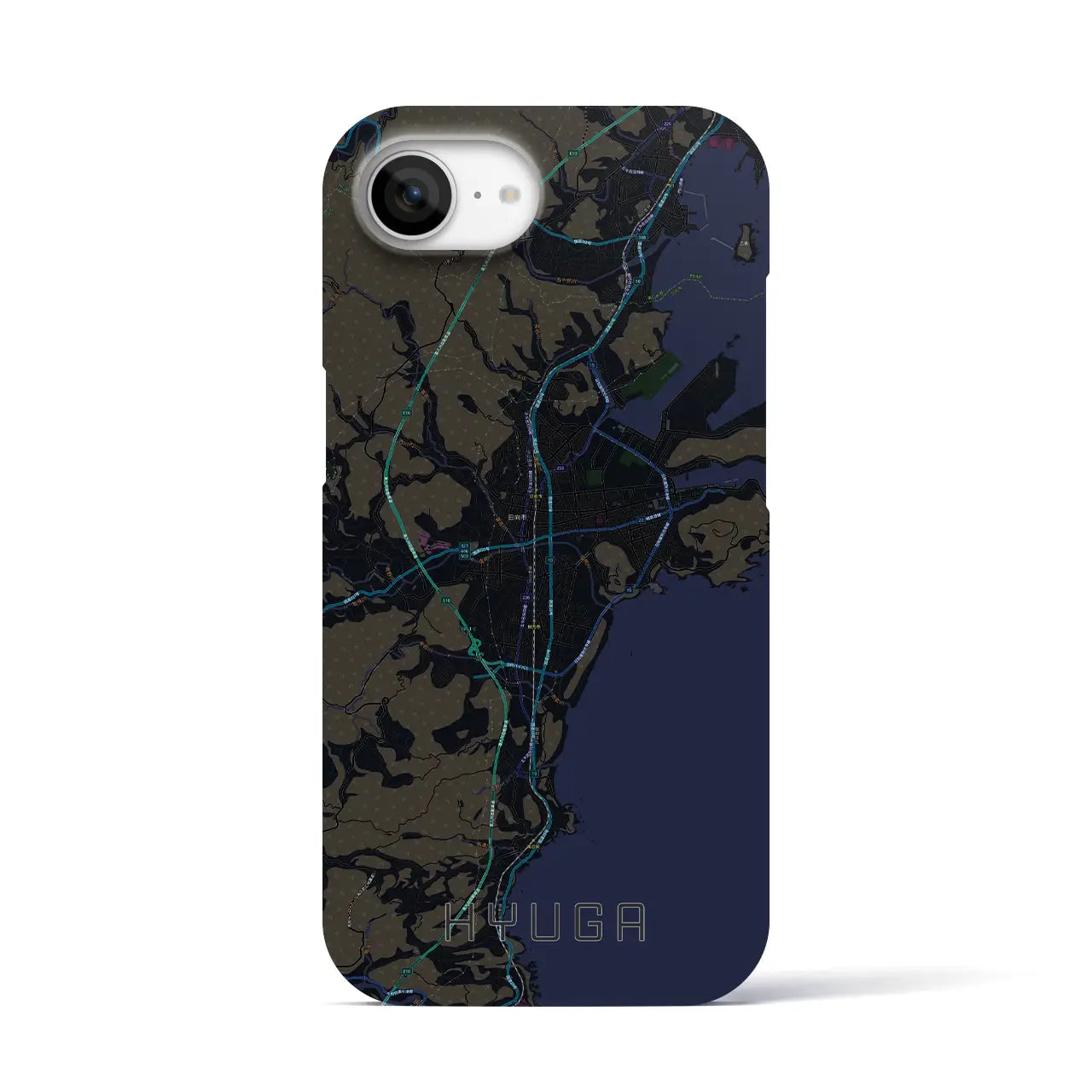 【日向(宮崎県)】地図柄iPhoneケース(バックカバータイプ)