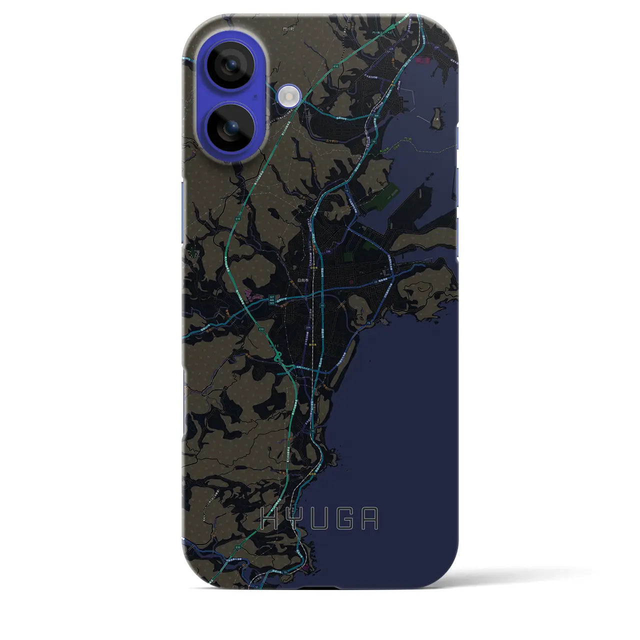 【日向(宮崎県)】地図柄iPhoneケース(バックカバータイプ)