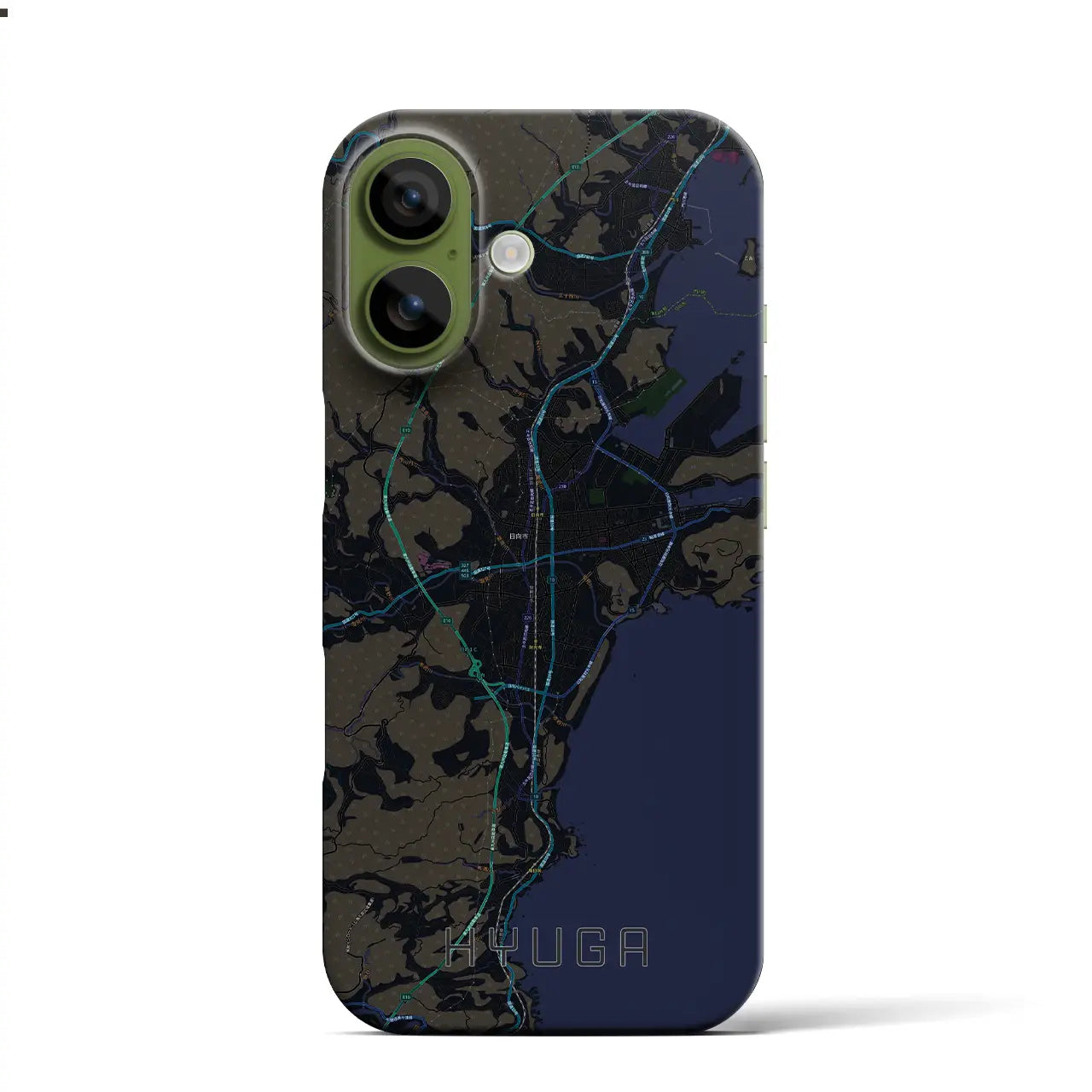 【日向(宮崎県)】地図柄iPhoneケース(バックカバータイプ)