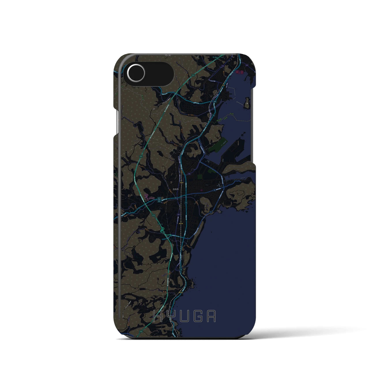 【日向(宮崎県)】地図柄iPhoneケース(バックカバータイプ)