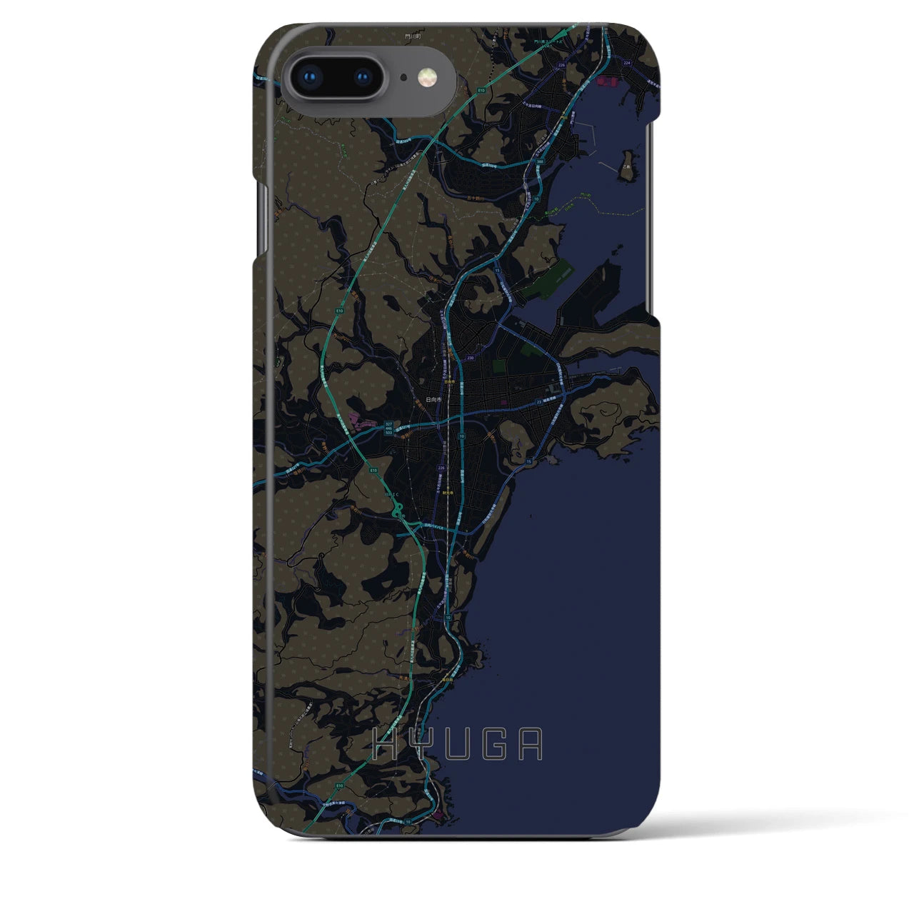 【日向(宮崎県)】地図柄iPhoneケース(バックカバータイプ)