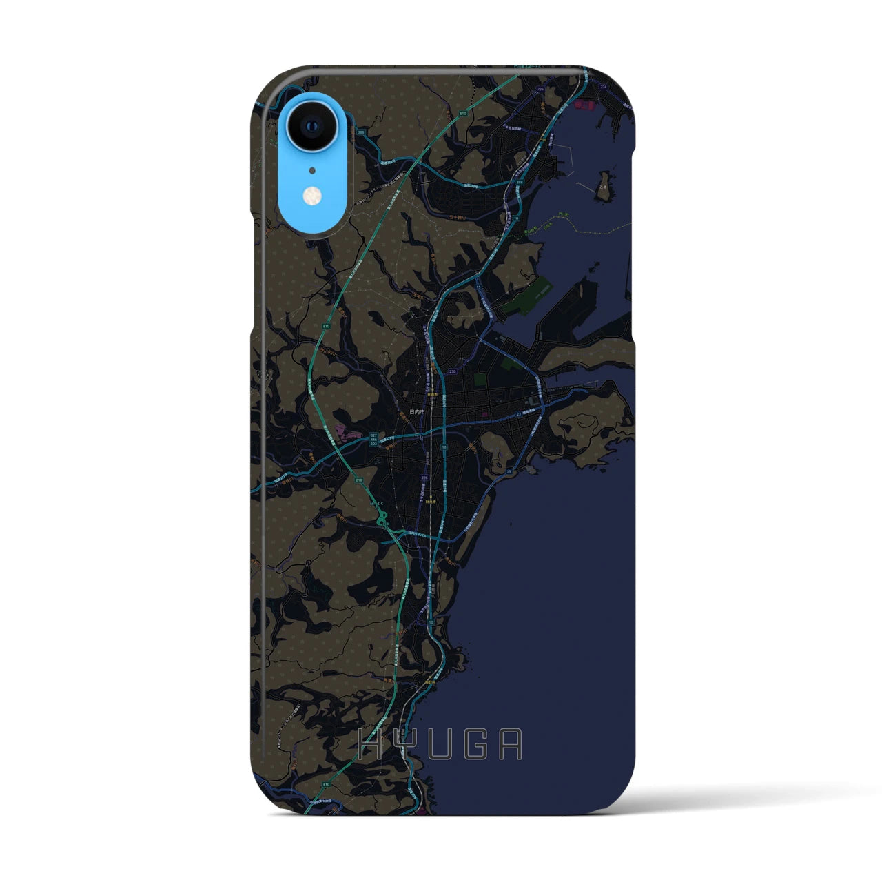 【日向(宮崎県)】地図柄iPhoneケース(バックカバータイプ)