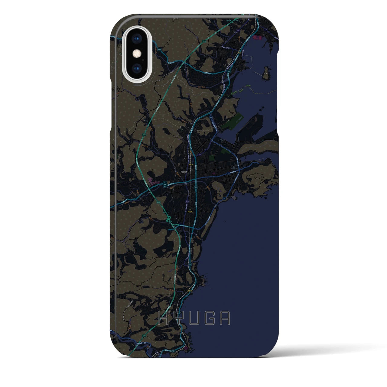 【日向(宮崎県)】地図柄iPhoneケース(バックカバータイプ)