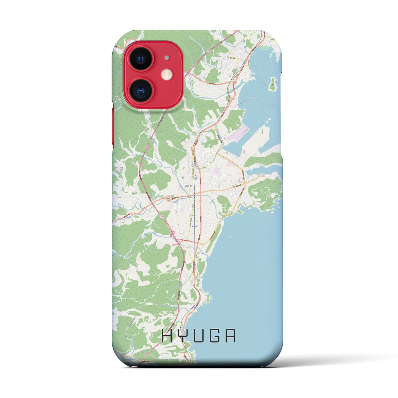 【日向(宮崎県)】地図柄iPhoneケース(バックカバータイプ)