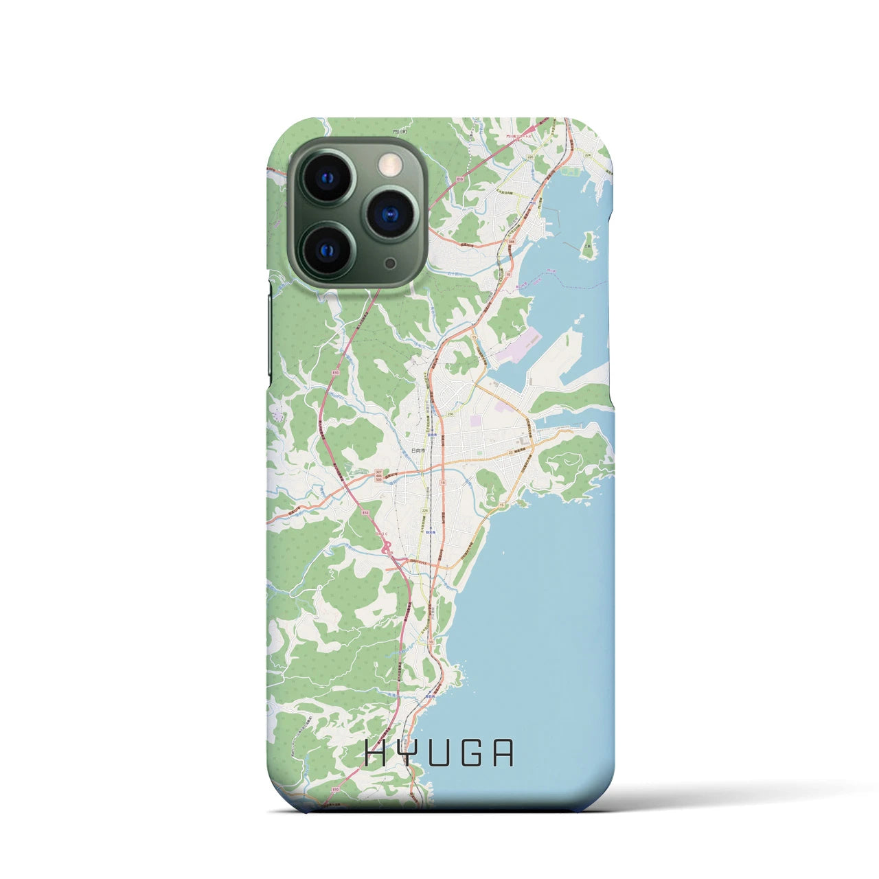 【日向(宮崎県)】地図柄iPhoneケース(バックカバータイプ)