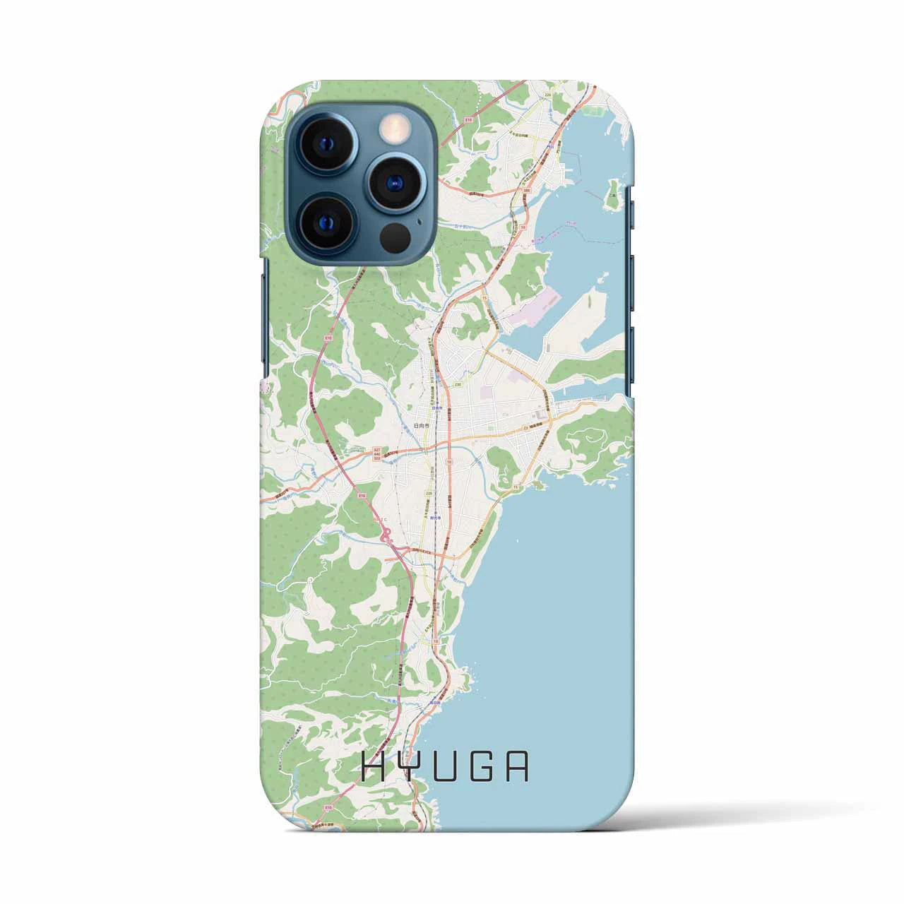 【日向(宮崎県)】地図柄iPhoneケース(バックカバータイプ)