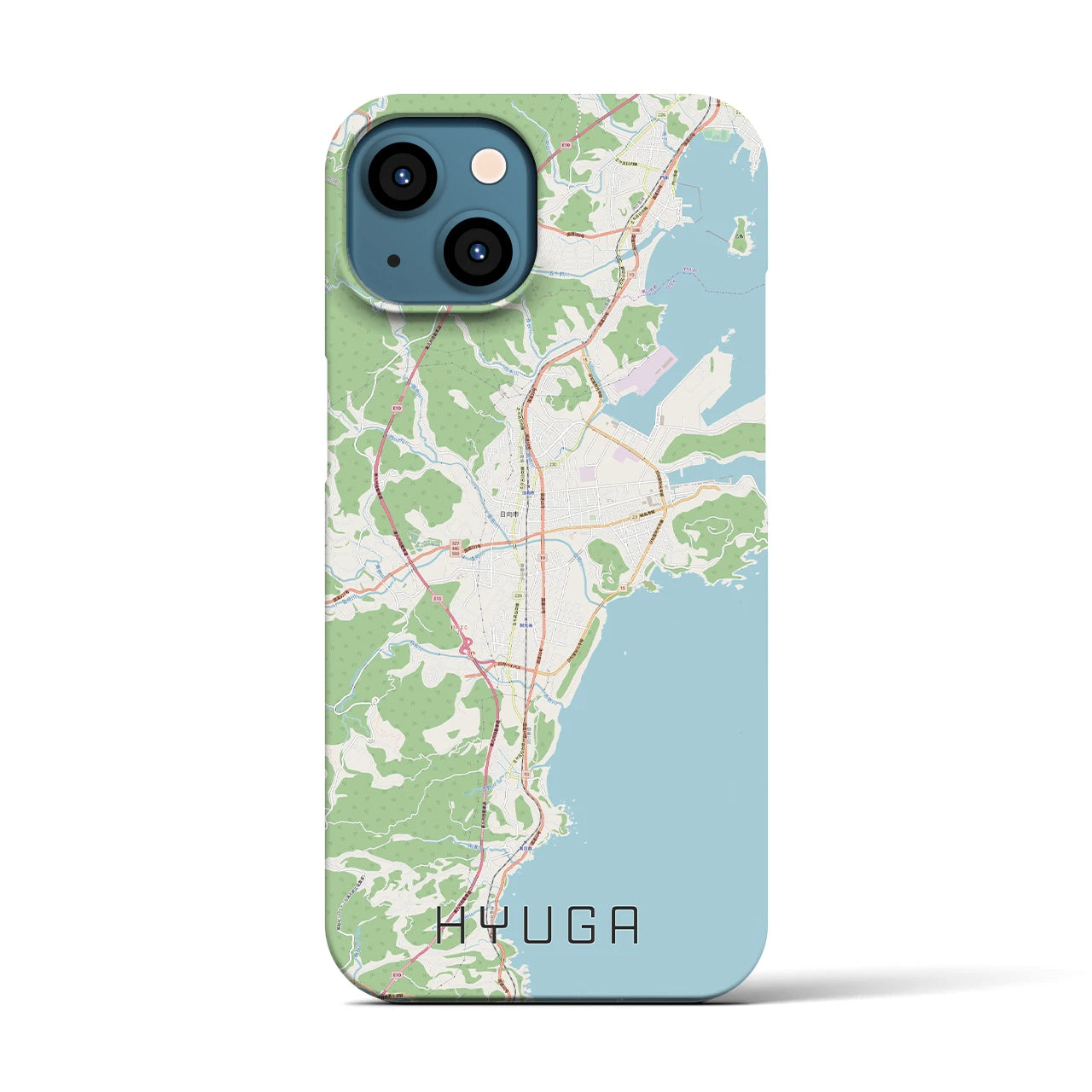 【日向(宮崎県)】地図柄iPhoneケース(バックカバータイプ)