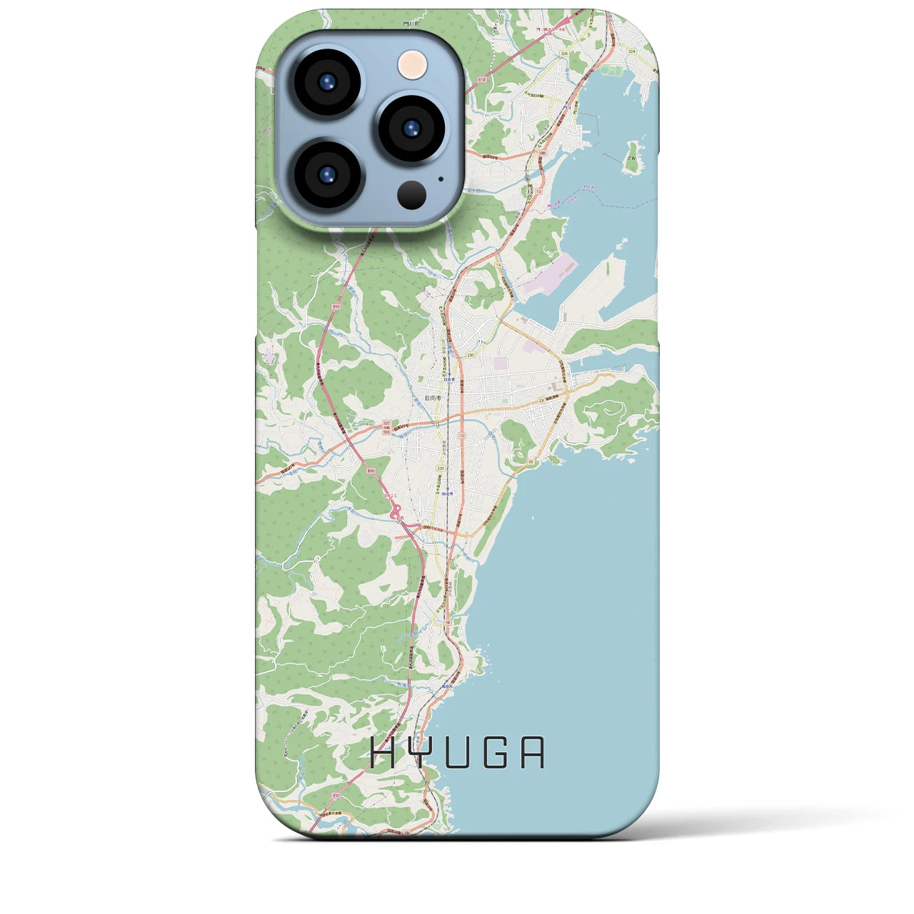 【日向(宮崎県)】地図柄iPhoneケース(バックカバータイプ)
