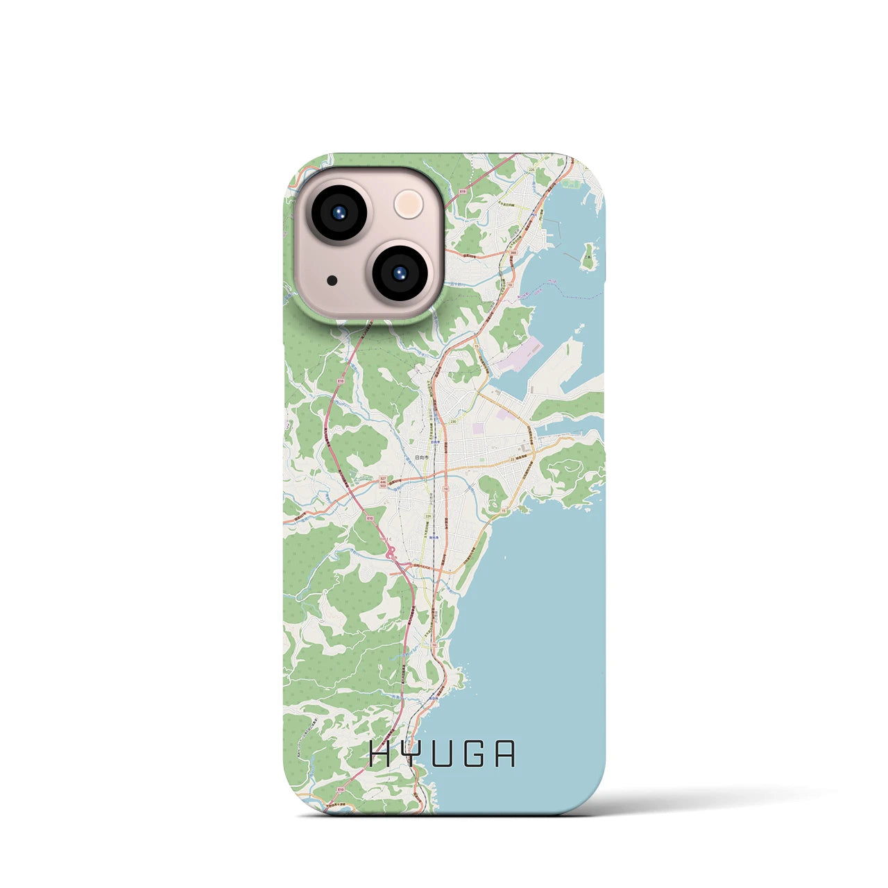 【日向(宮崎県)】地図柄iPhoneケース(バックカバータイプ)