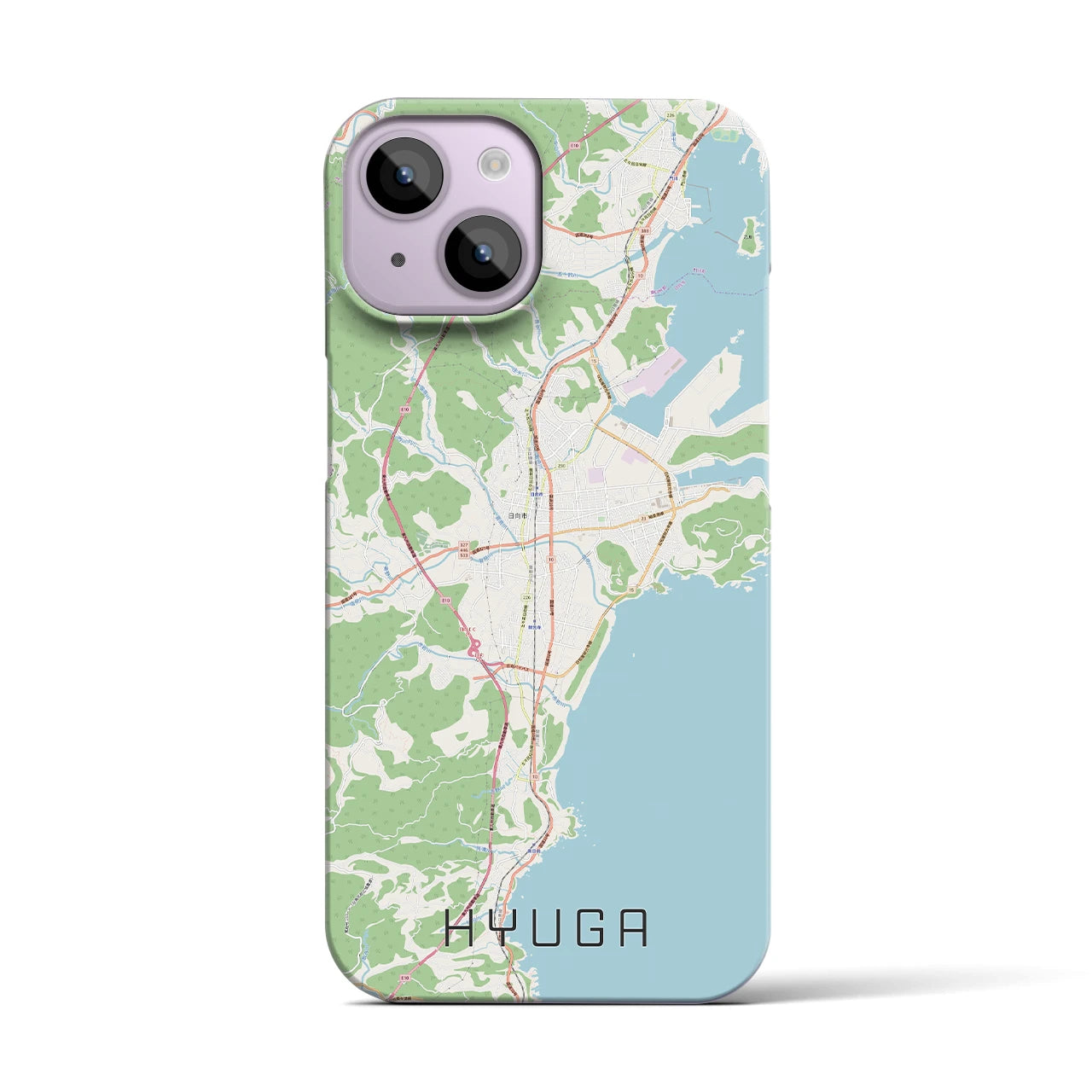 【日向(宮崎県)】地図柄iPhoneケース(バックカバータイプ)