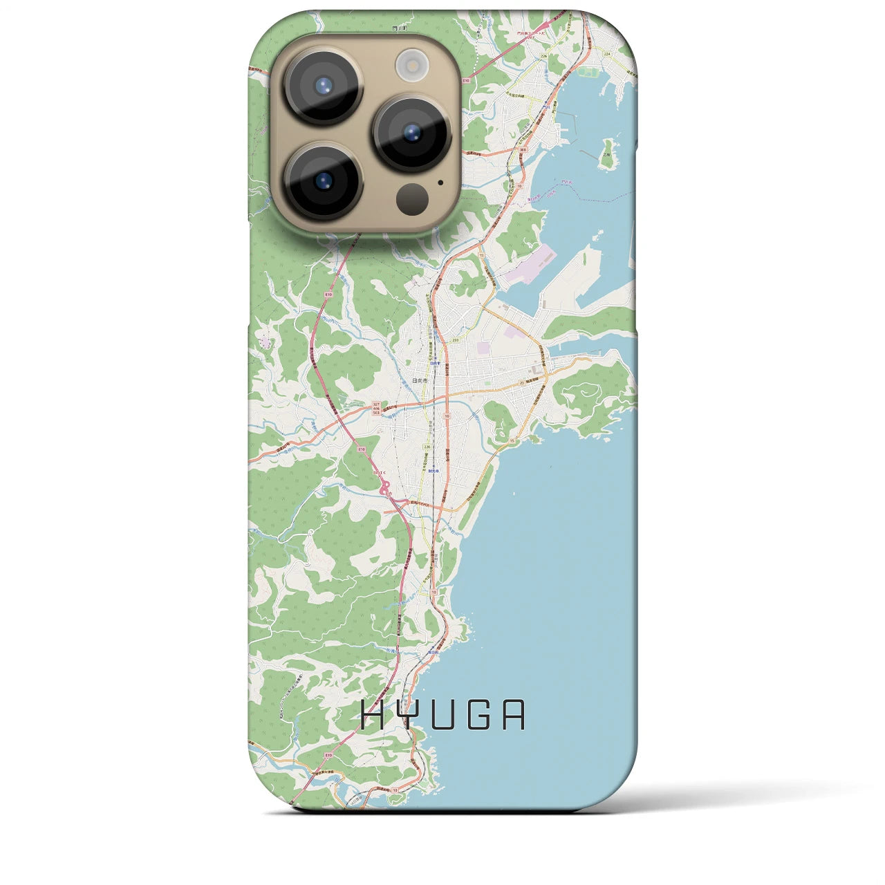 【日向(宮崎県)】地図柄iPhoneケース(バックカバータイプ)