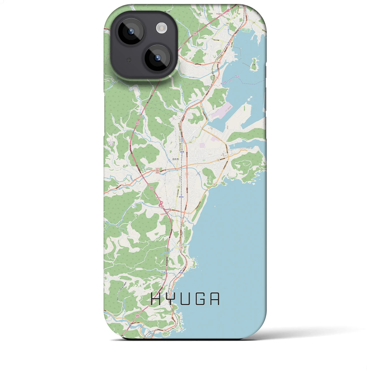 【日向(宮崎県)】地図柄iPhoneケース(バックカバータイプ)