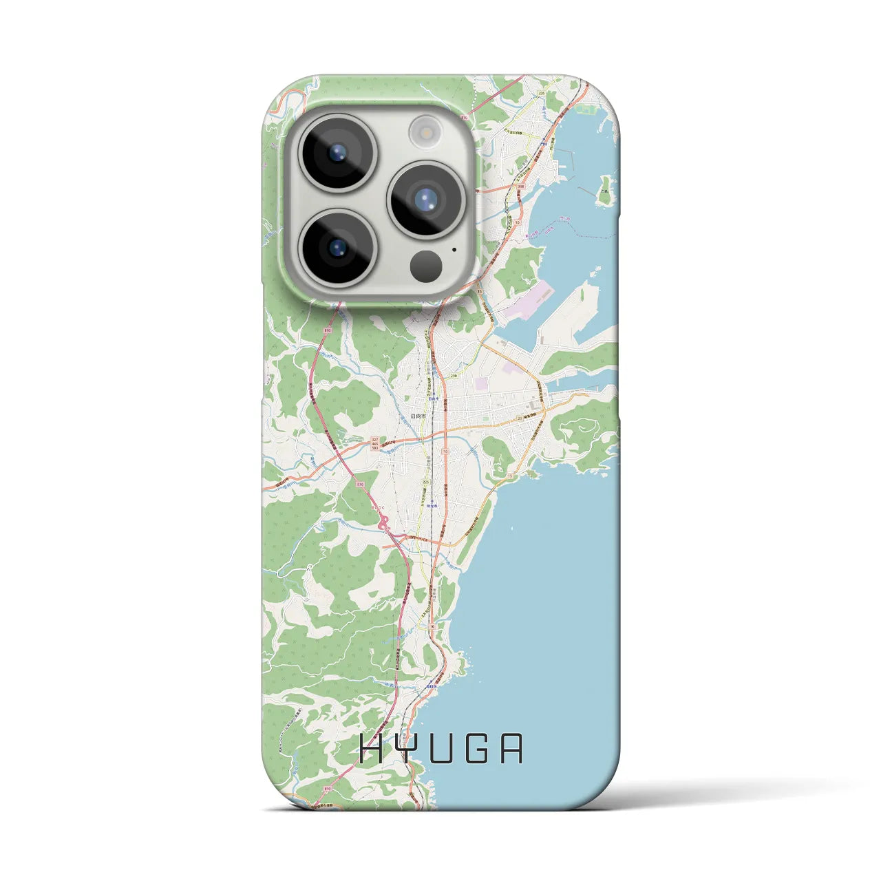 【日向(宮崎県)】地図柄iPhoneケース(バックカバータイプ)