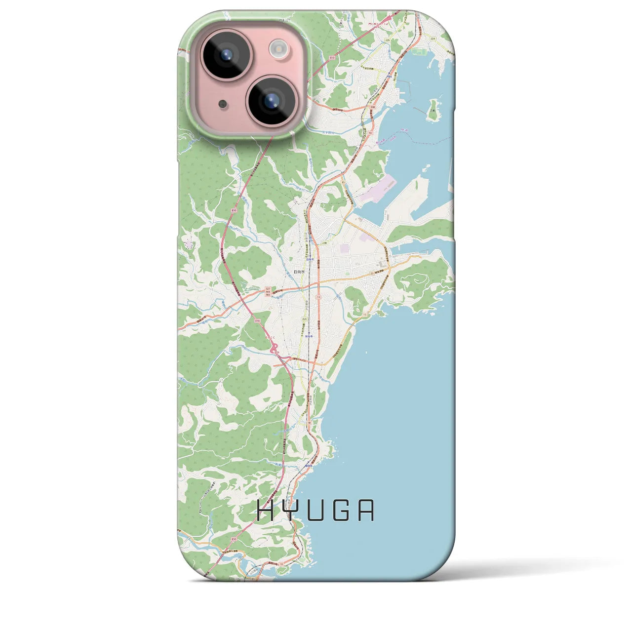 【日向(宮崎県)】地図柄iPhoneケース(バックカバータイプ)