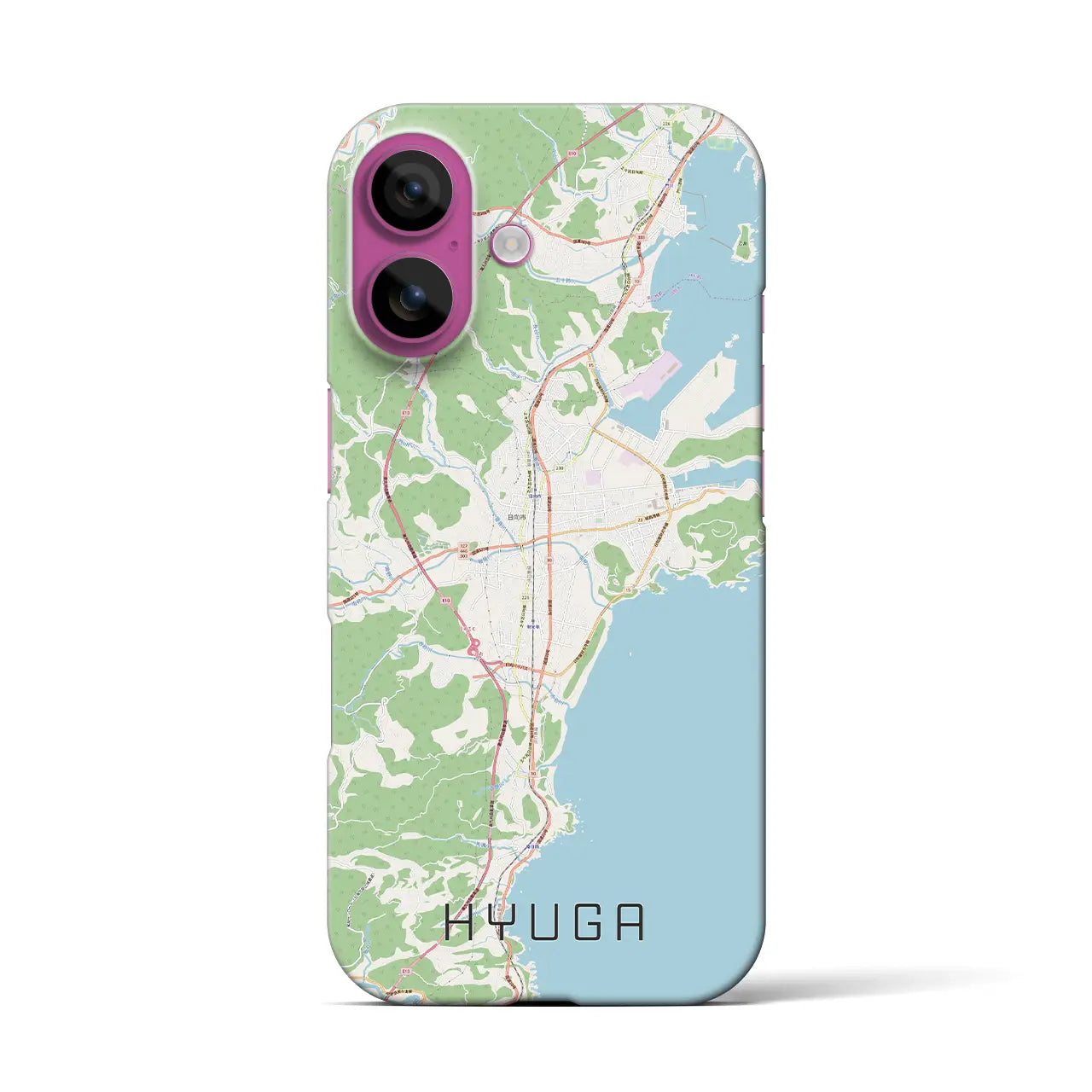 【日向(宮崎県)】地図柄iPhoneケース(バックカバータイプ)