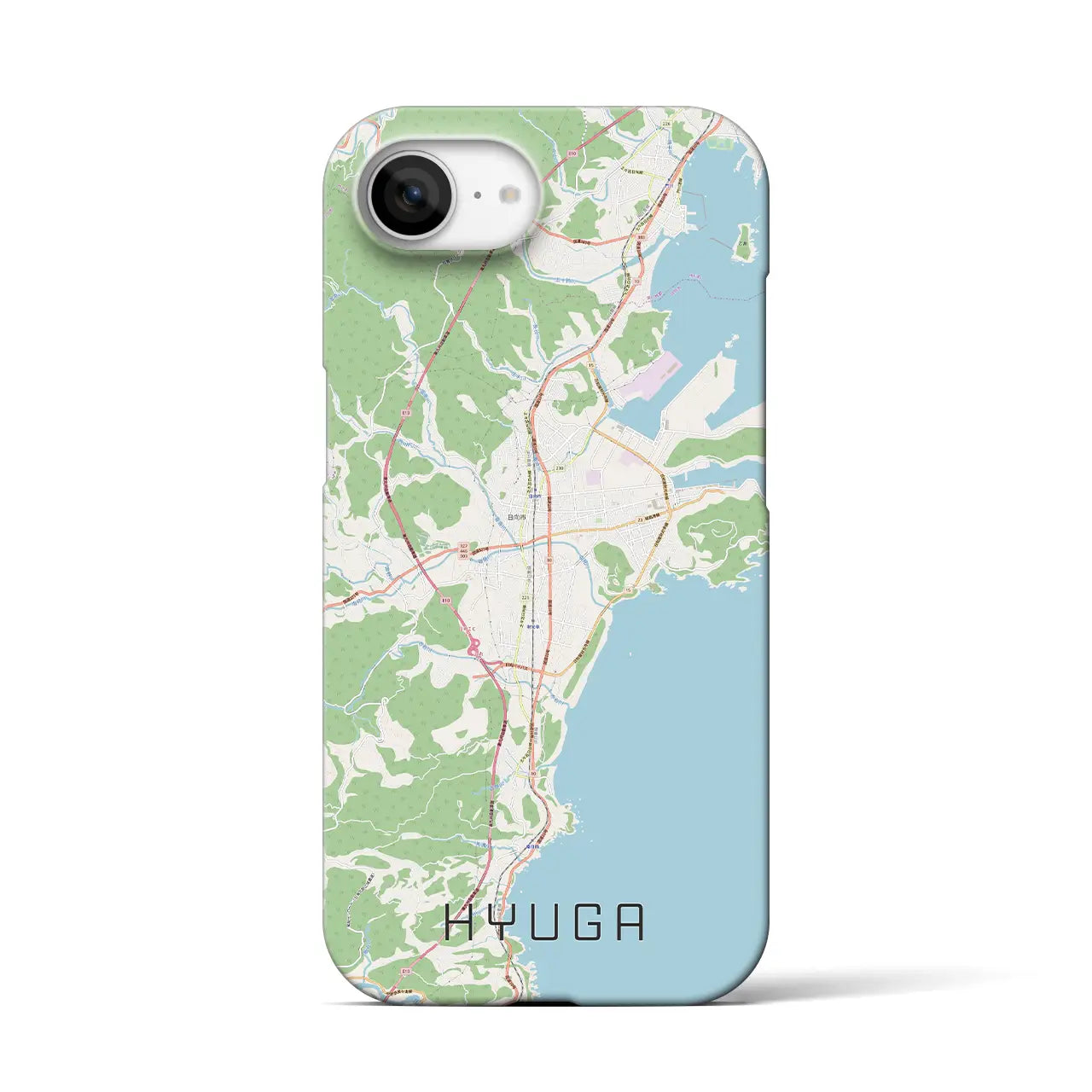 【日向(宮崎県)】地図柄iPhoneケース(バックカバータイプ)