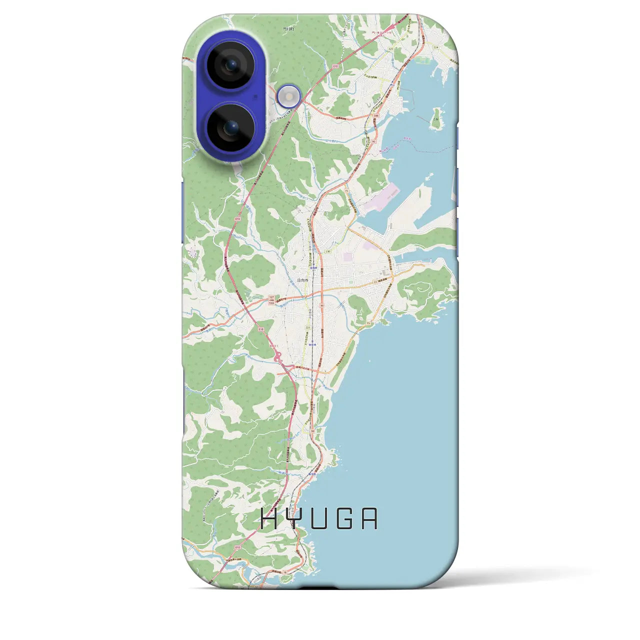 【日向(宮崎県)】地図柄iPhoneケース(バックカバータイプ)