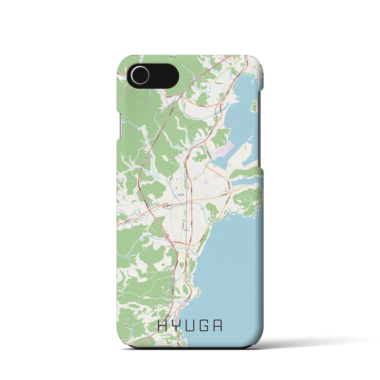 【日向(宮崎県)】地図柄iPhoneケース(バックカバータイプ)