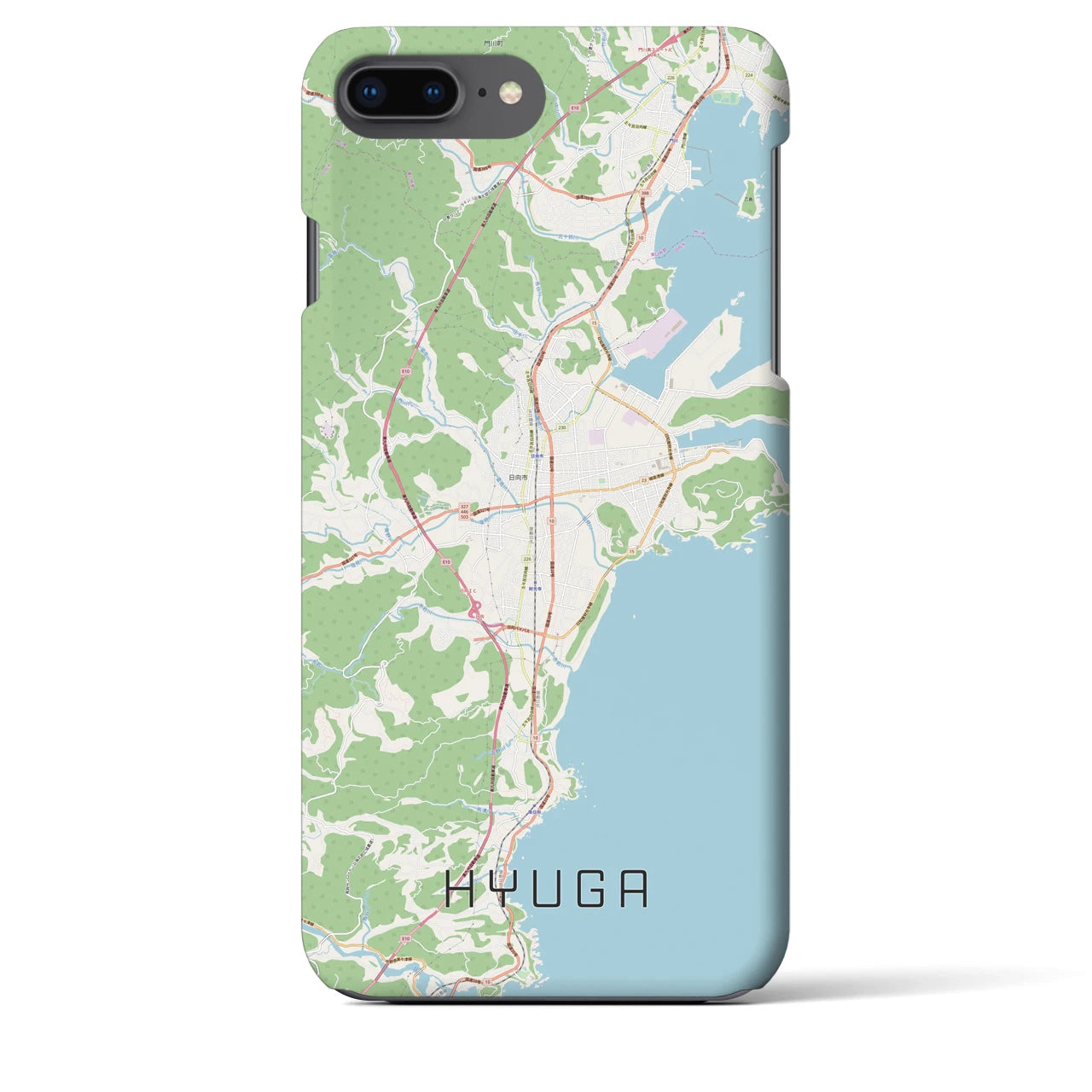 【日向(宮崎県)】地図柄iPhoneケース(バックカバータイプ)