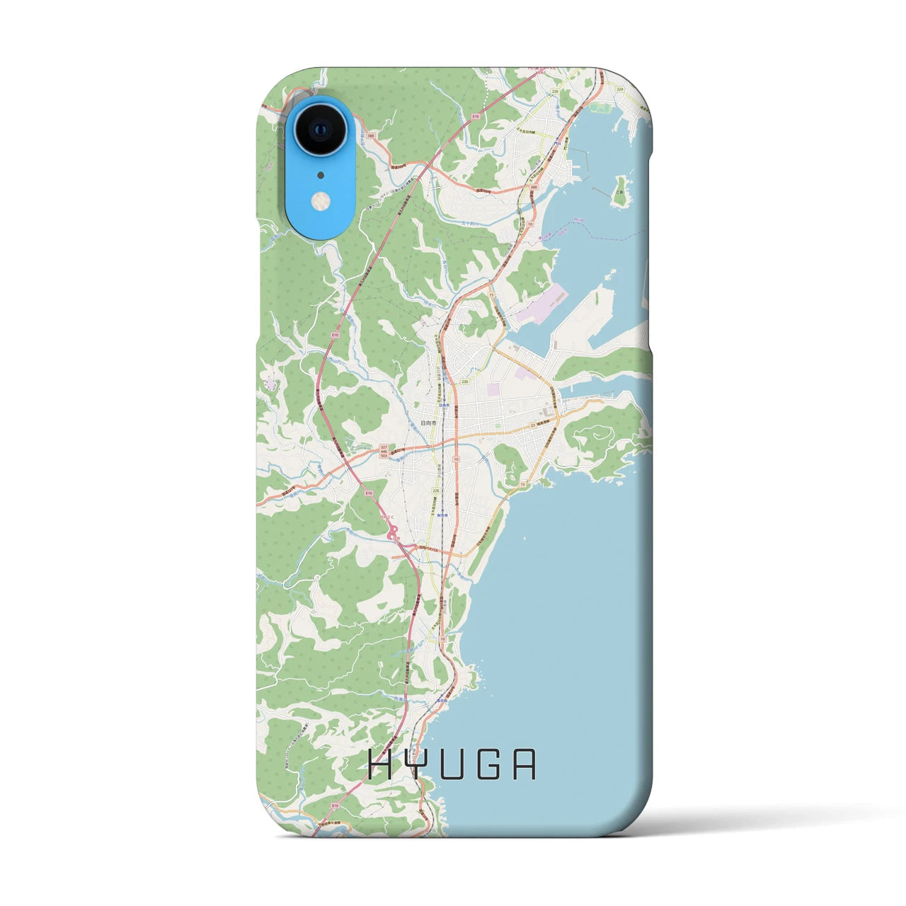 【日向(宮崎県)】地図柄iPhoneケース(バックカバータイプ)