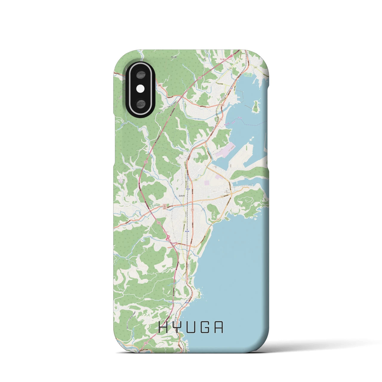 【日向(宮崎県)】地図柄iPhoneケース(バックカバータイプ)