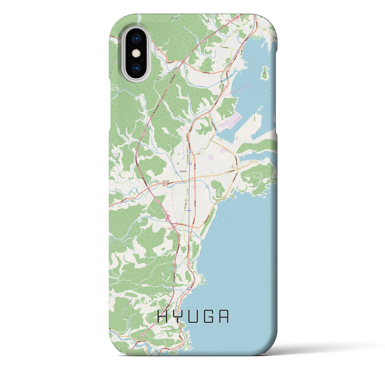 【日向(宮崎県)】地図柄iPhoneケース(バックカバータイプ)