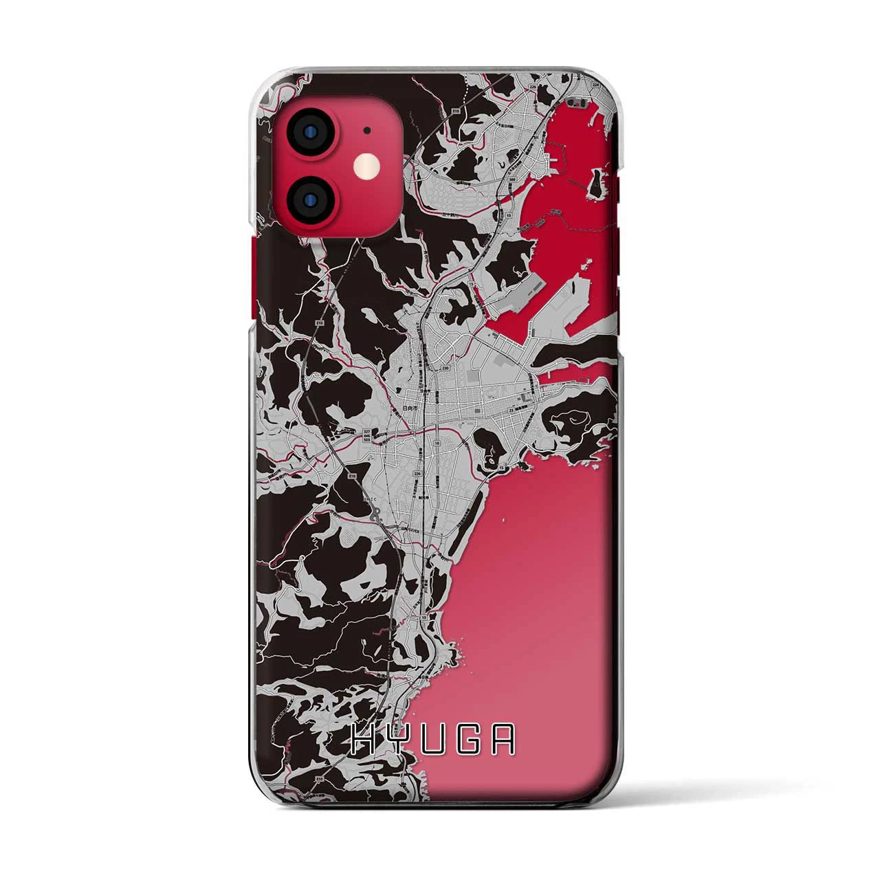 【日向(宮崎県)】地図柄iPhoneケース(クリアタイプ)