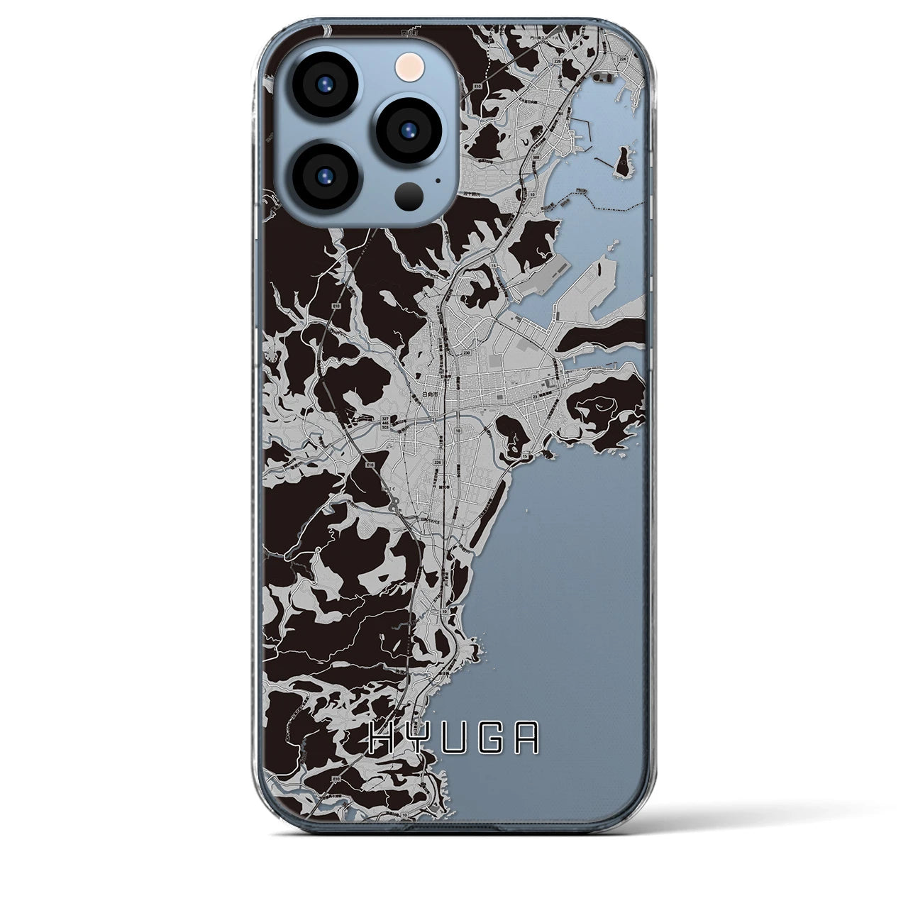 【日向(宮崎県)】地図柄iPhoneケース(クリアタイプ)