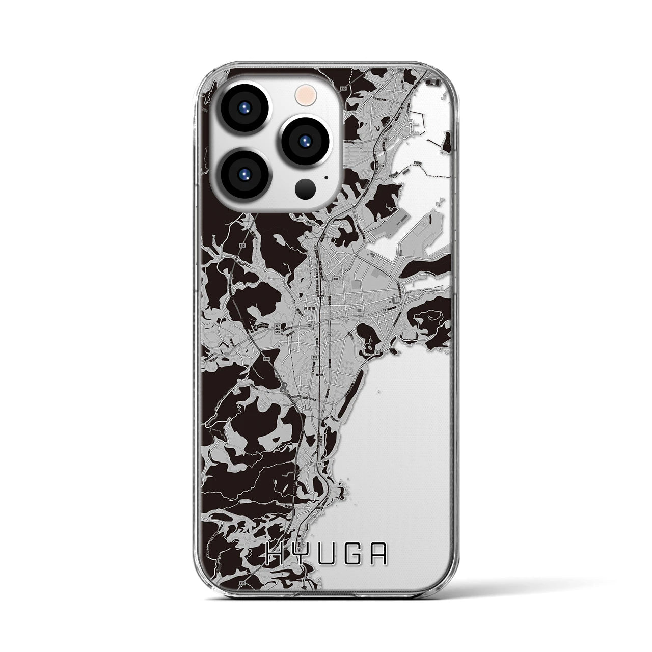 【日向(宮崎県)】地図柄iPhoneケース(クリアタイプ)