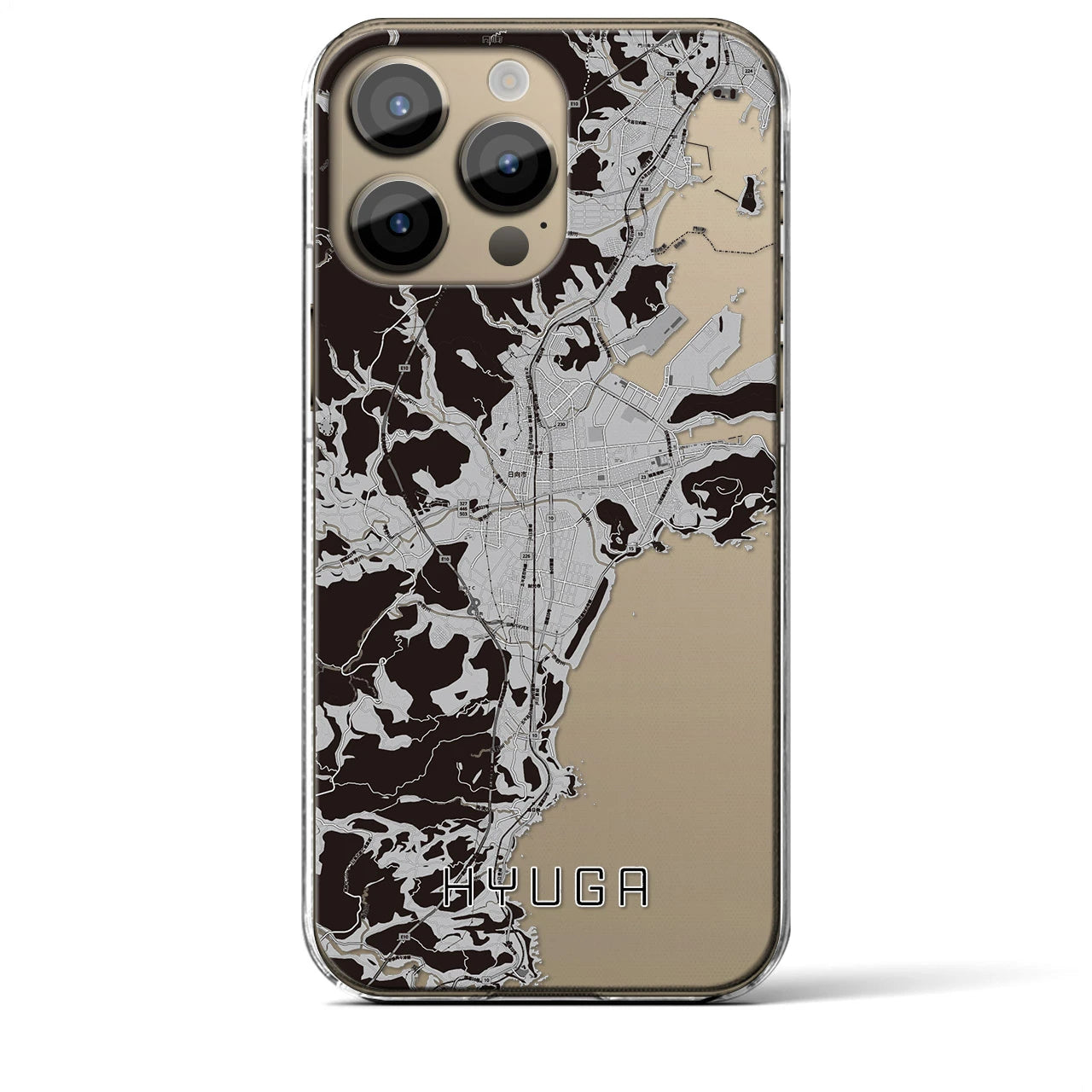 【日向(宮崎県)】地図柄iPhoneケース(クリアタイプ)