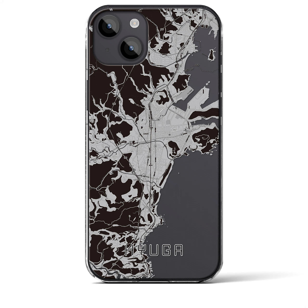 【日向(宮崎県)】地図柄iPhoneケース(クリアタイプ)