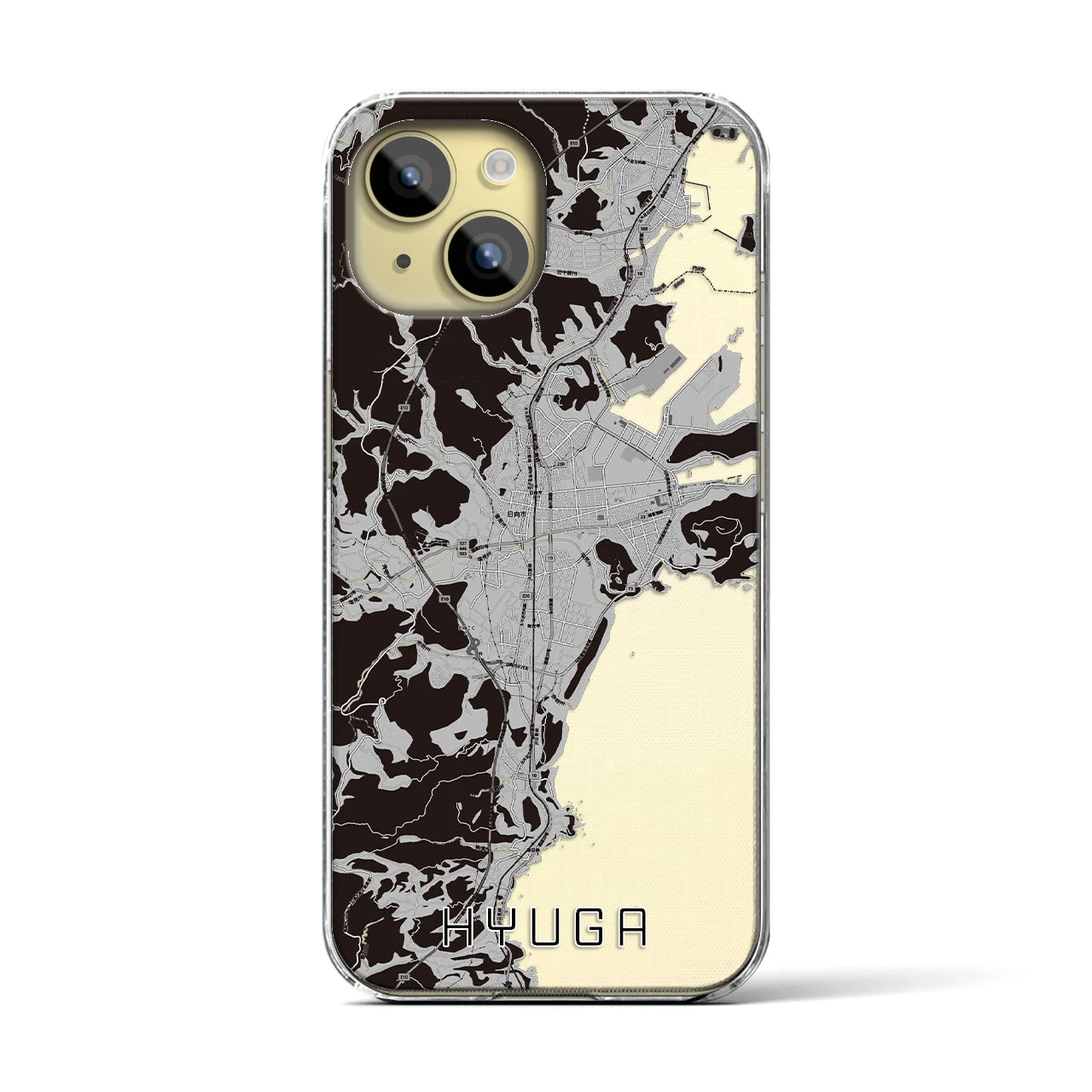 【日向(宮崎県)】地図柄iPhoneケース(クリアタイプ)